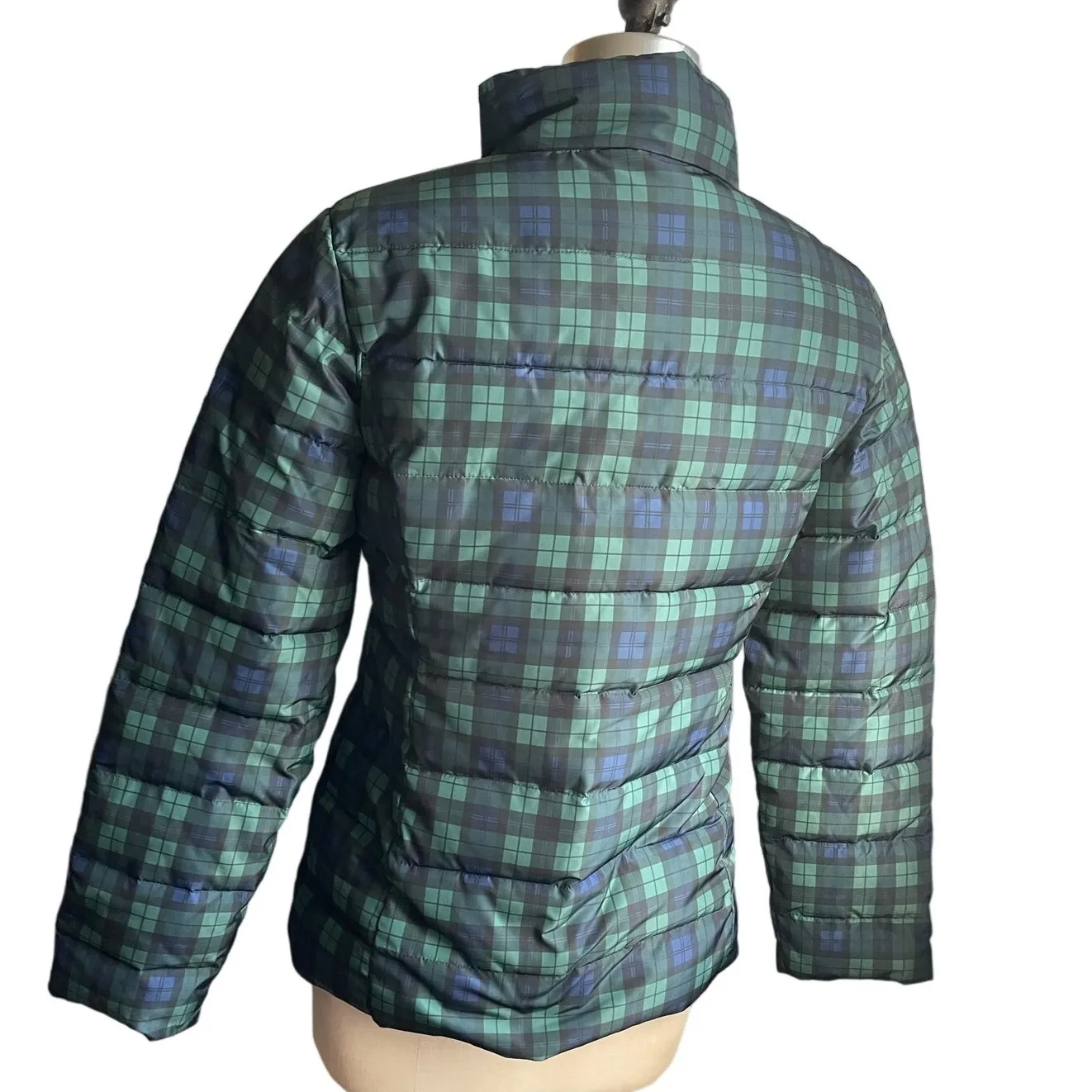 Velvet by Graham & Spencer Plaid Puffer Jacket Women’s Size Small Green Tartan - Image 4