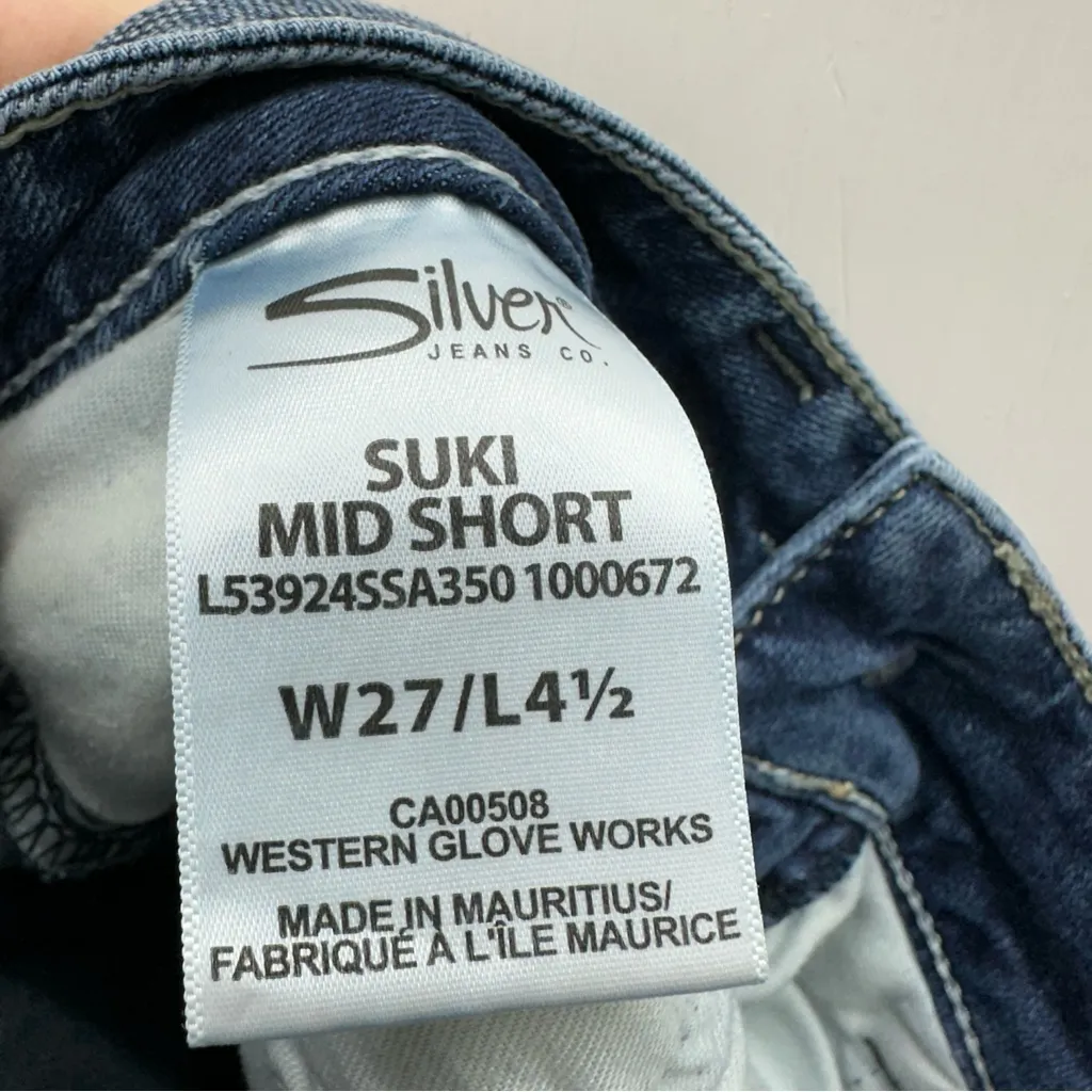 Silver‎ Suki mid thick stitch denim jean shorts women's 27 x 4.5 - Image 6