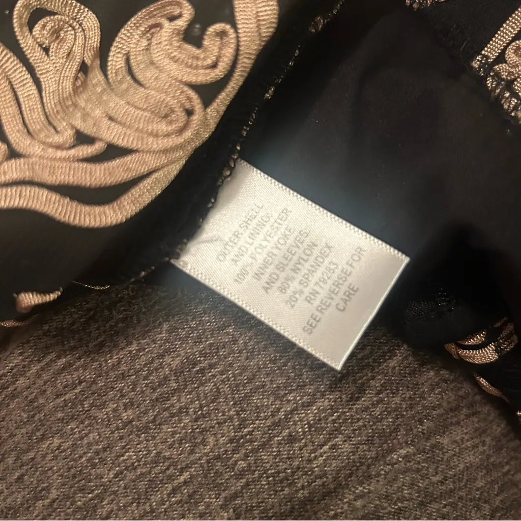 Women’s Alex Evenings Black Gold Formal Blouse Size Medium - Image 9