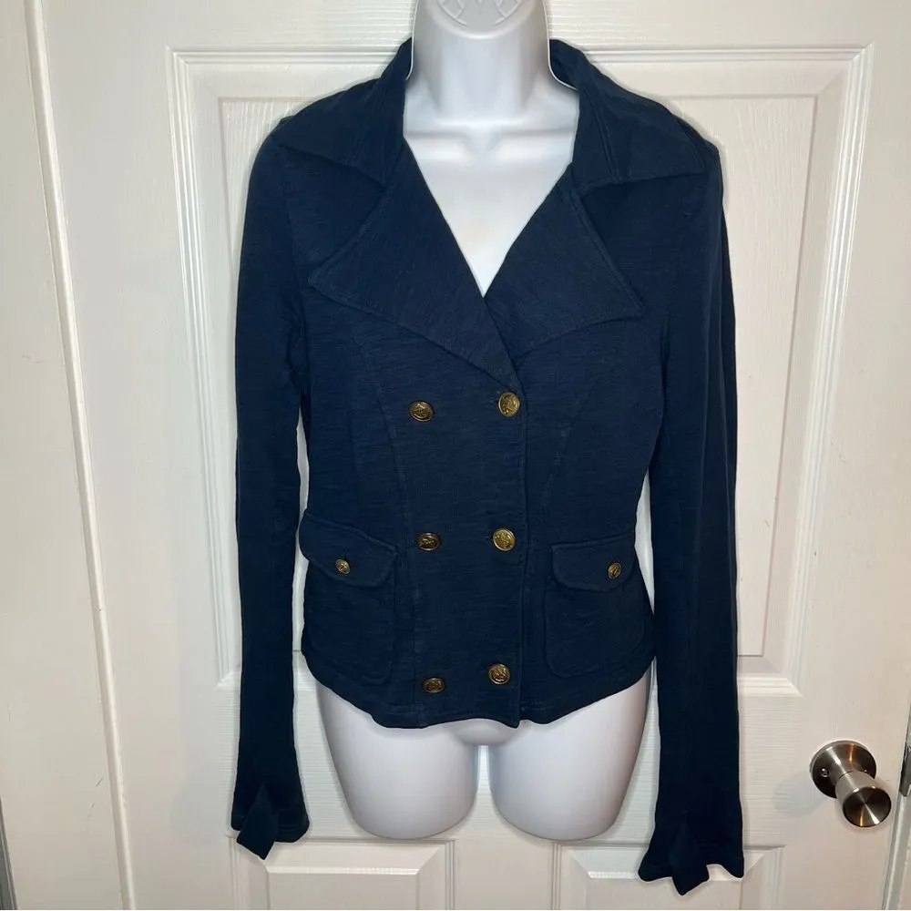 Urban Outfitters Kimchi Blue Blazer Gold Button Double-Breasted Cotton S - Image 2