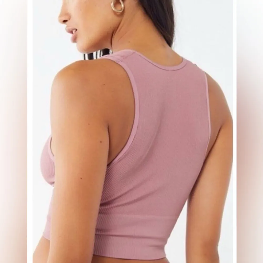 Out from Under Hailey Seamless Plunge Bra Tank Dusty Pink Sz M - Image 2