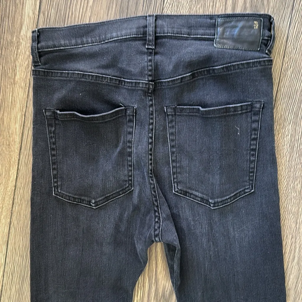 R13 The Drop Black Denim Jeans size 27 - Image 6
