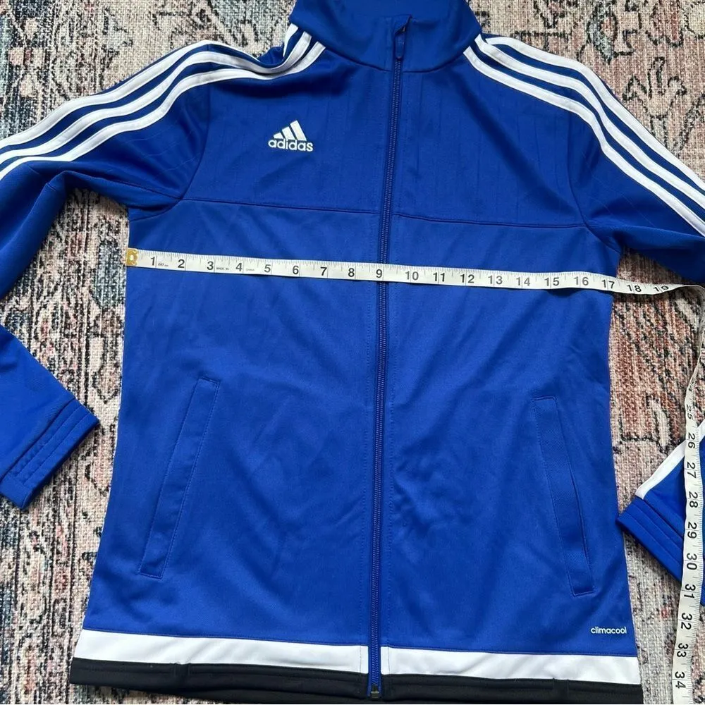 Adidas Royal Blue Track Jacket Climacool Full Zip 3 Stripe Lightweight Small - Image 8