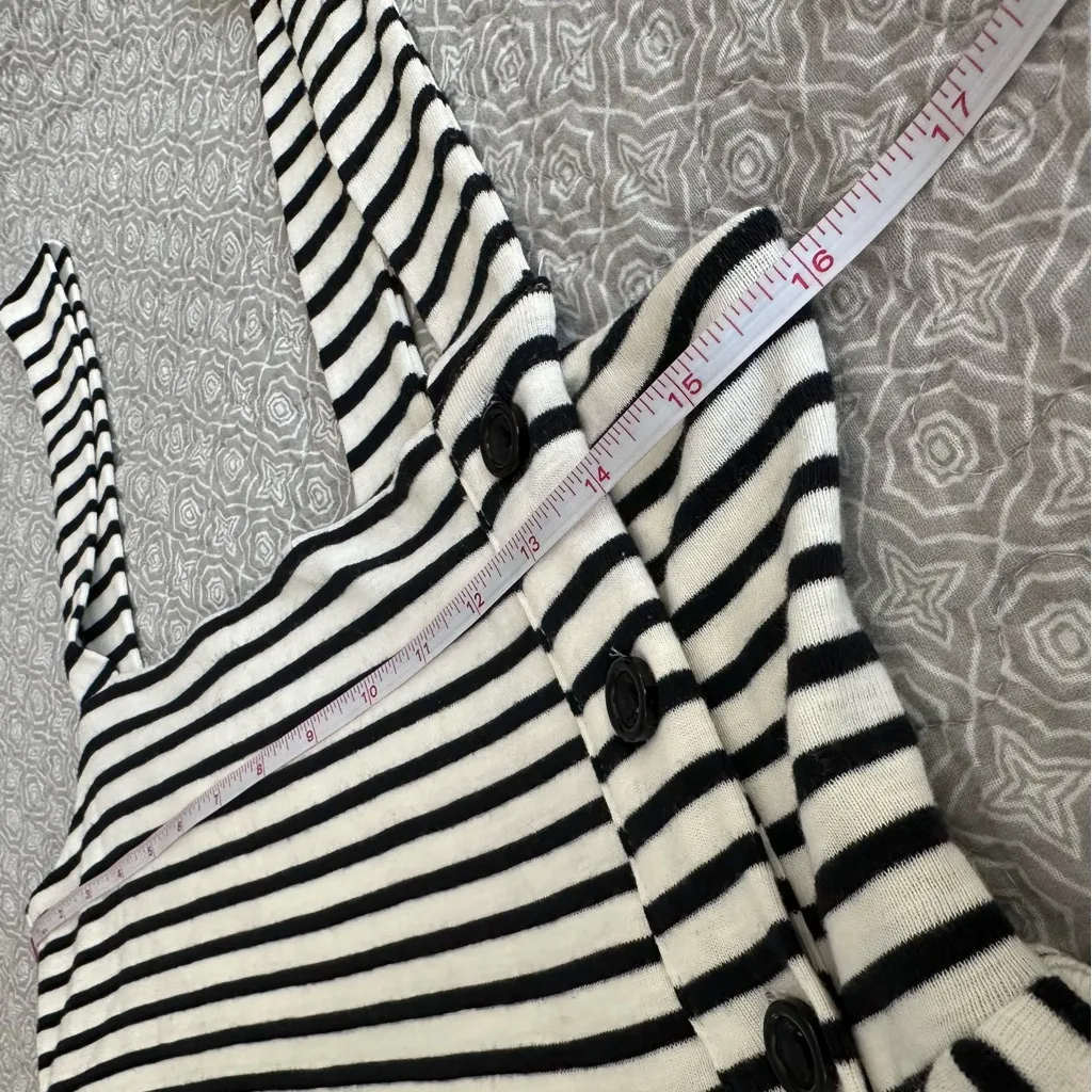 Anthropologie Maeve Fiona Midi Dress Black & White Stripes Size S - Image 10