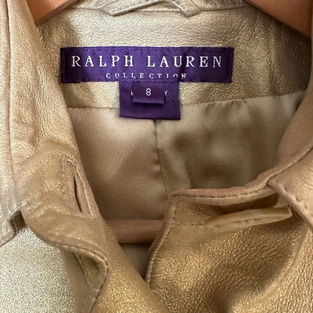 Ralph Lauren Purple Label Metallic Gold Leather Safari Jacket | Goatskin Italy - Image 8