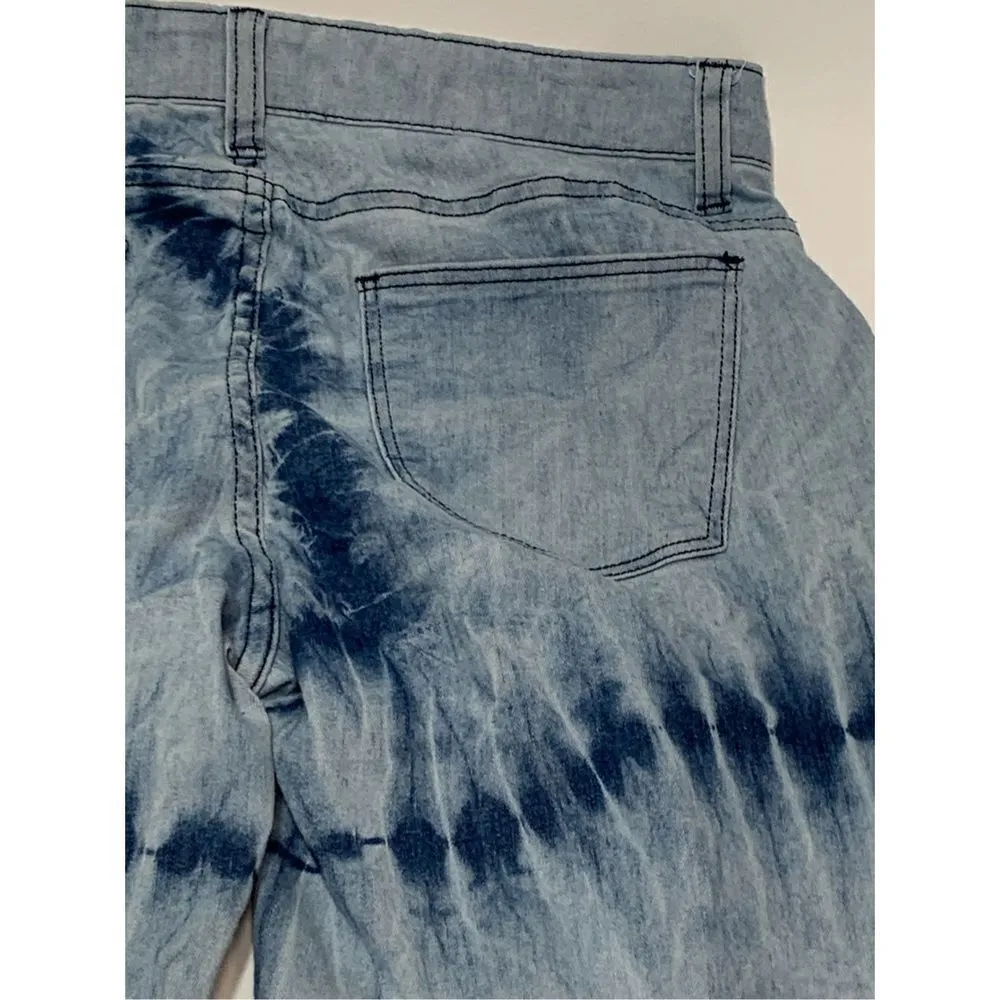 For The Republic Women's Five Pocket Ti Dye Straight Jeans Blue Size 6 - Image 4