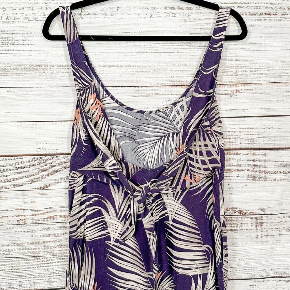 Tavik Swimwear Off Duty Tropical Print Pocket Jumpsuit, EUC, Small, MSRP $198 Purple - Image 8