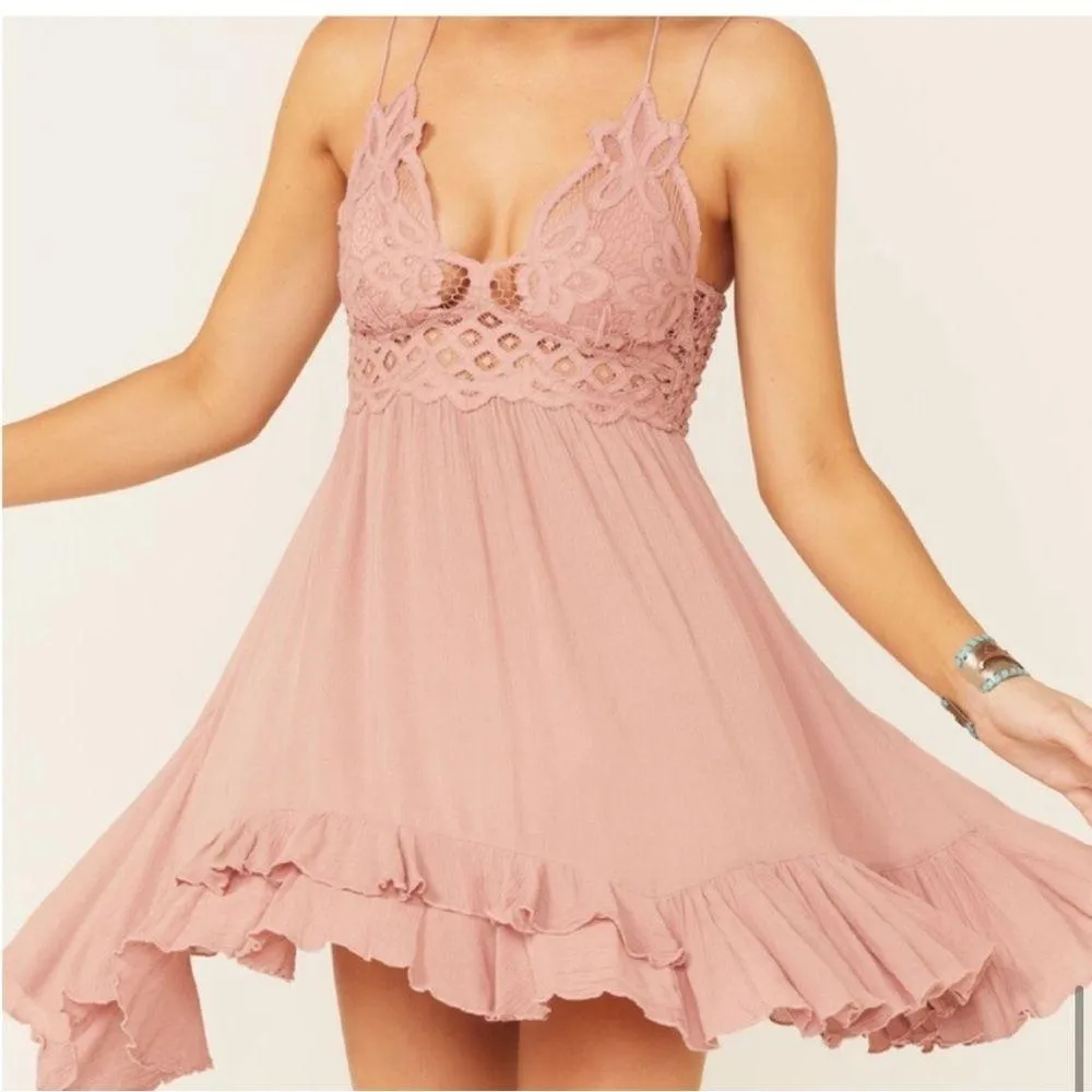 Free People Adella Mini Dress Rose Ballet XS Blush - Image 6