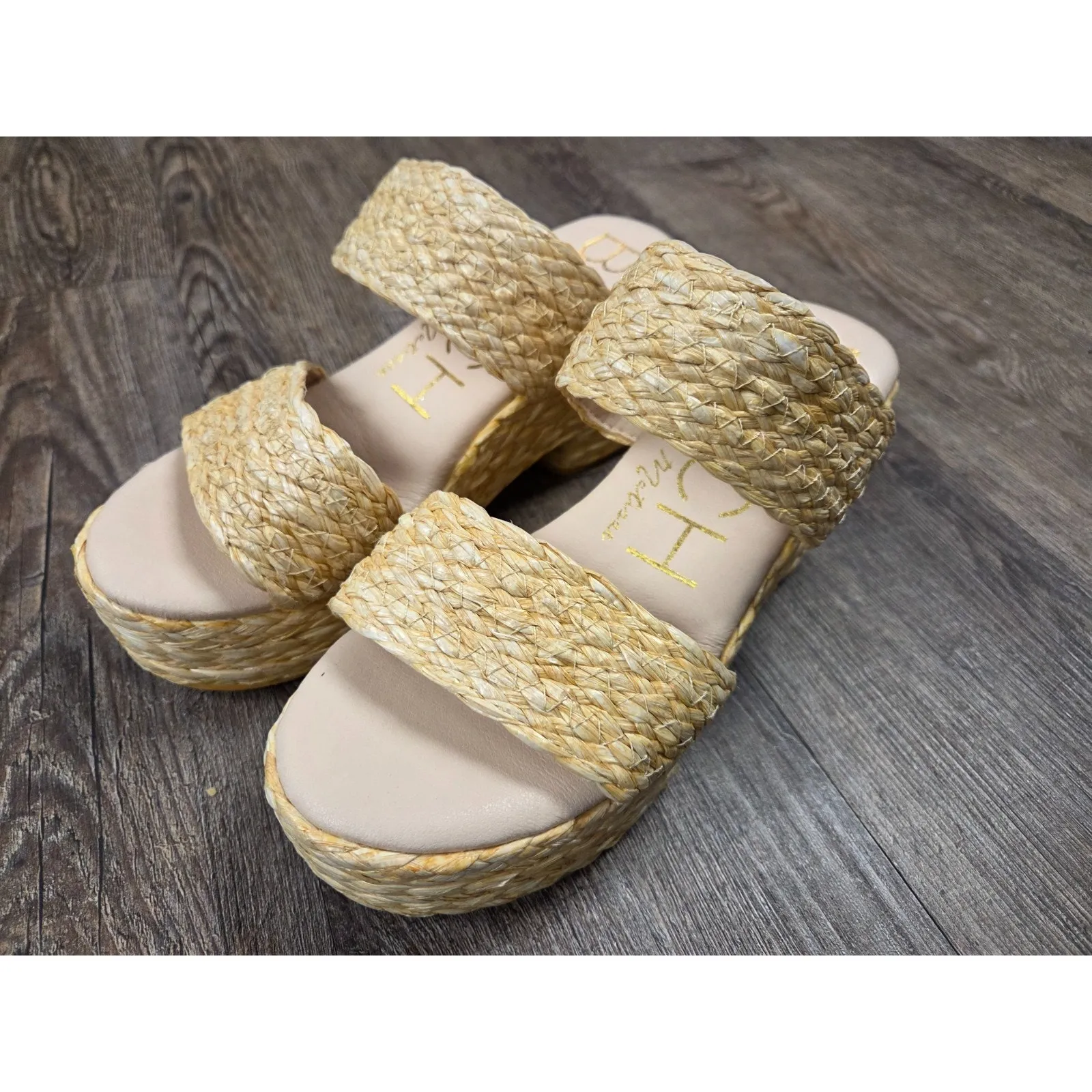 BEACH by Matisse Ocean Ave Platform Block Heels Espadrille Shoes Brown Casual 7M Size 7 - Image 2