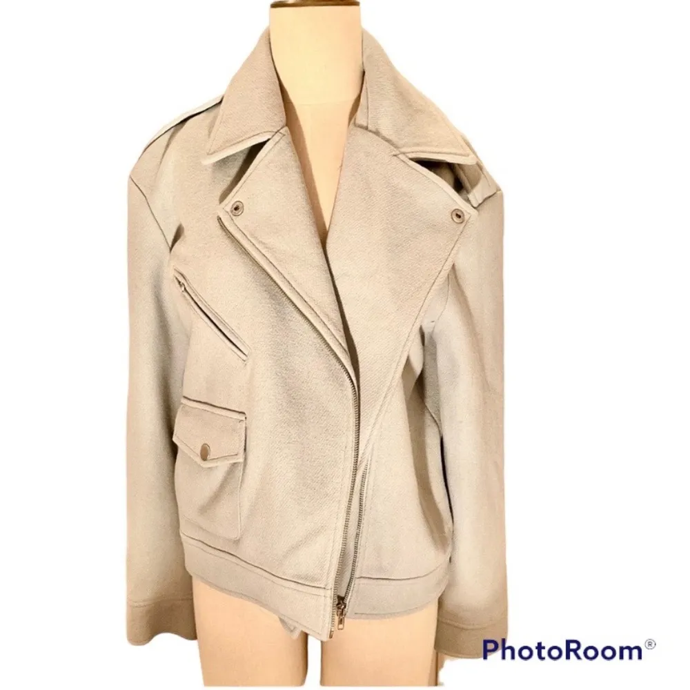 NWT LUCY PARIS WOOL MOTO JACKET size L - Image 4