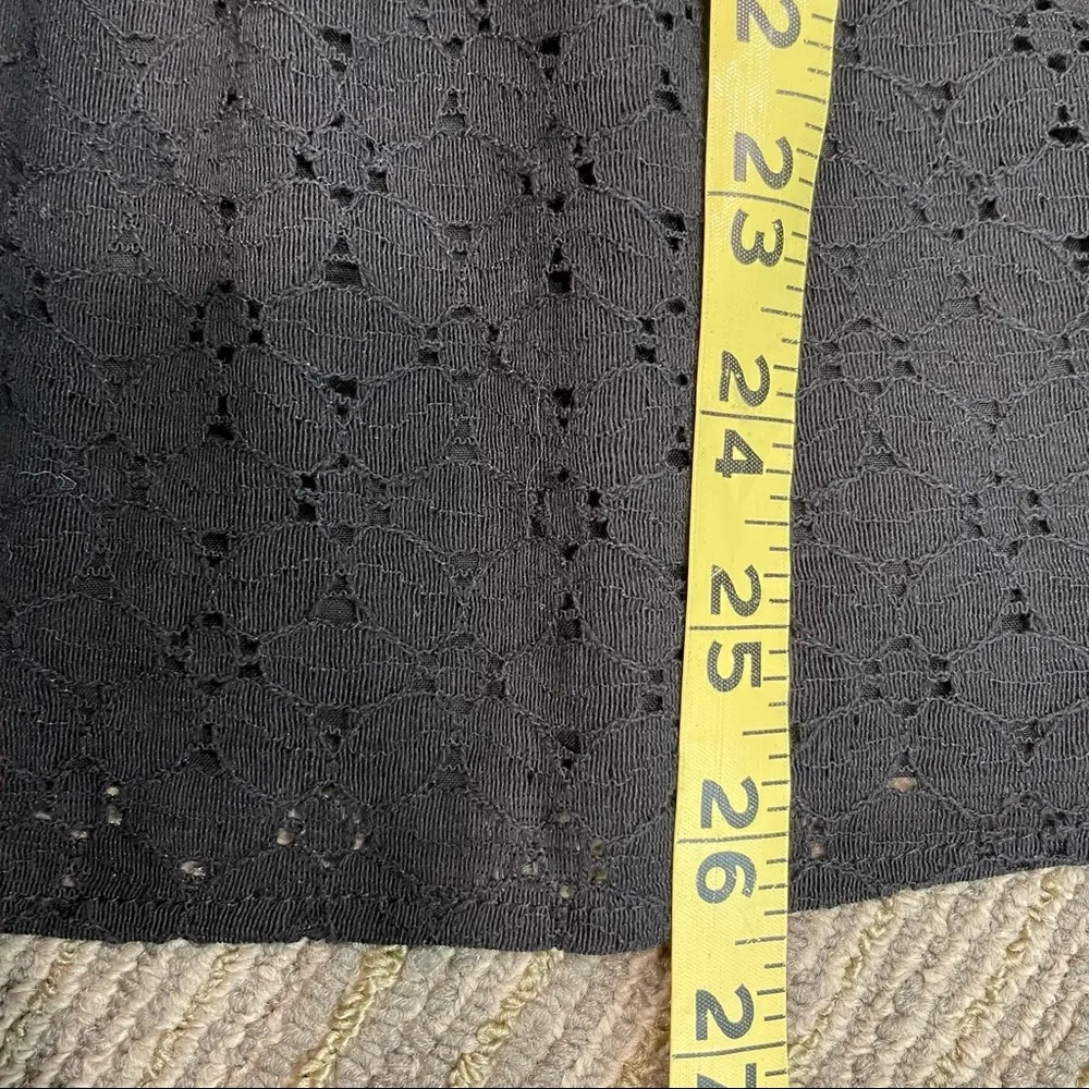 Torrid Sz 3X Black Square Neck Smocked Eyelet Peplum Top Short Sleeve - Image 13