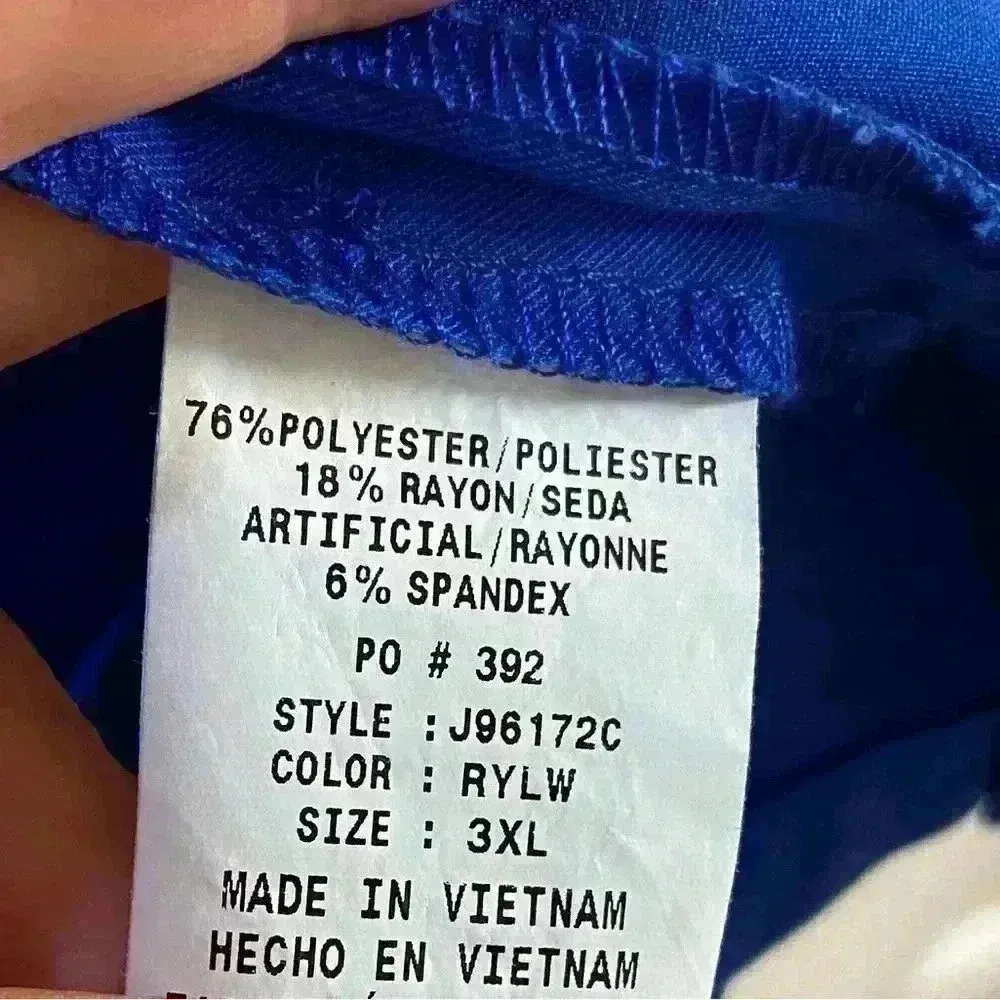 Jaanuu scrubs top royal blue v neck three front pockets 3X - Image 6