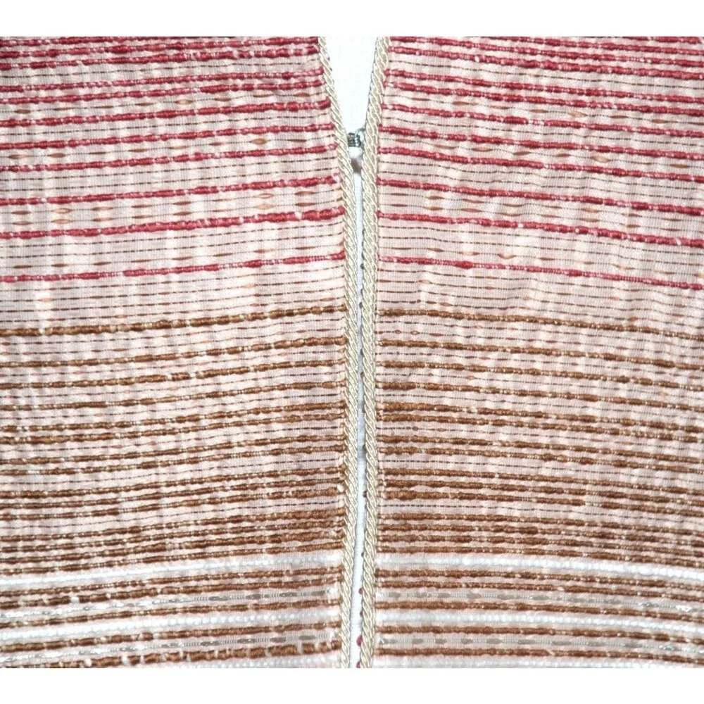 Appleseed's Ladies Neutral Striped Open Front Blazer Jacket Size 8 Office Career - Image 4