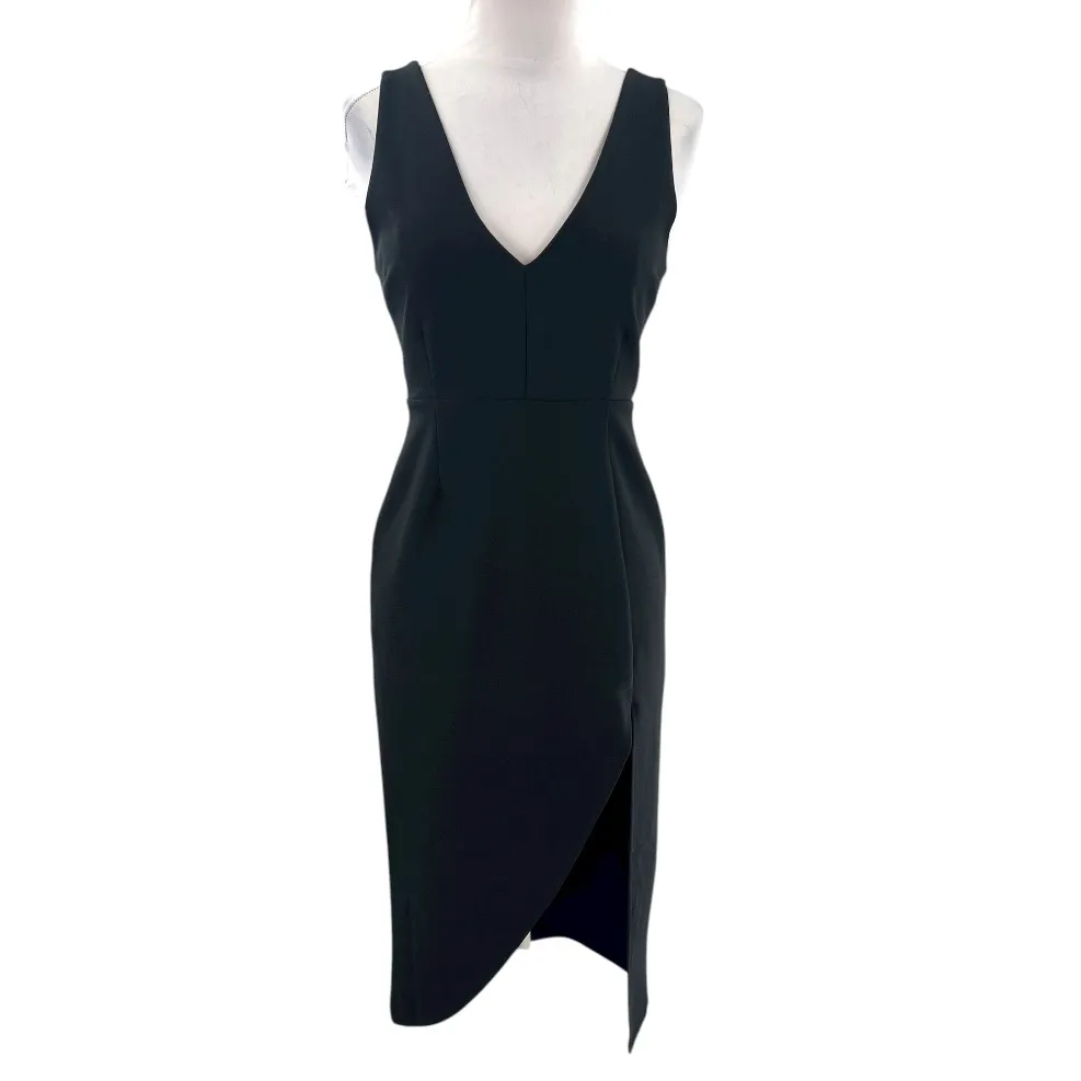 Abercrombie & Fitch Plunge V-Neck Midi Dress black Sz S petite - Image 6