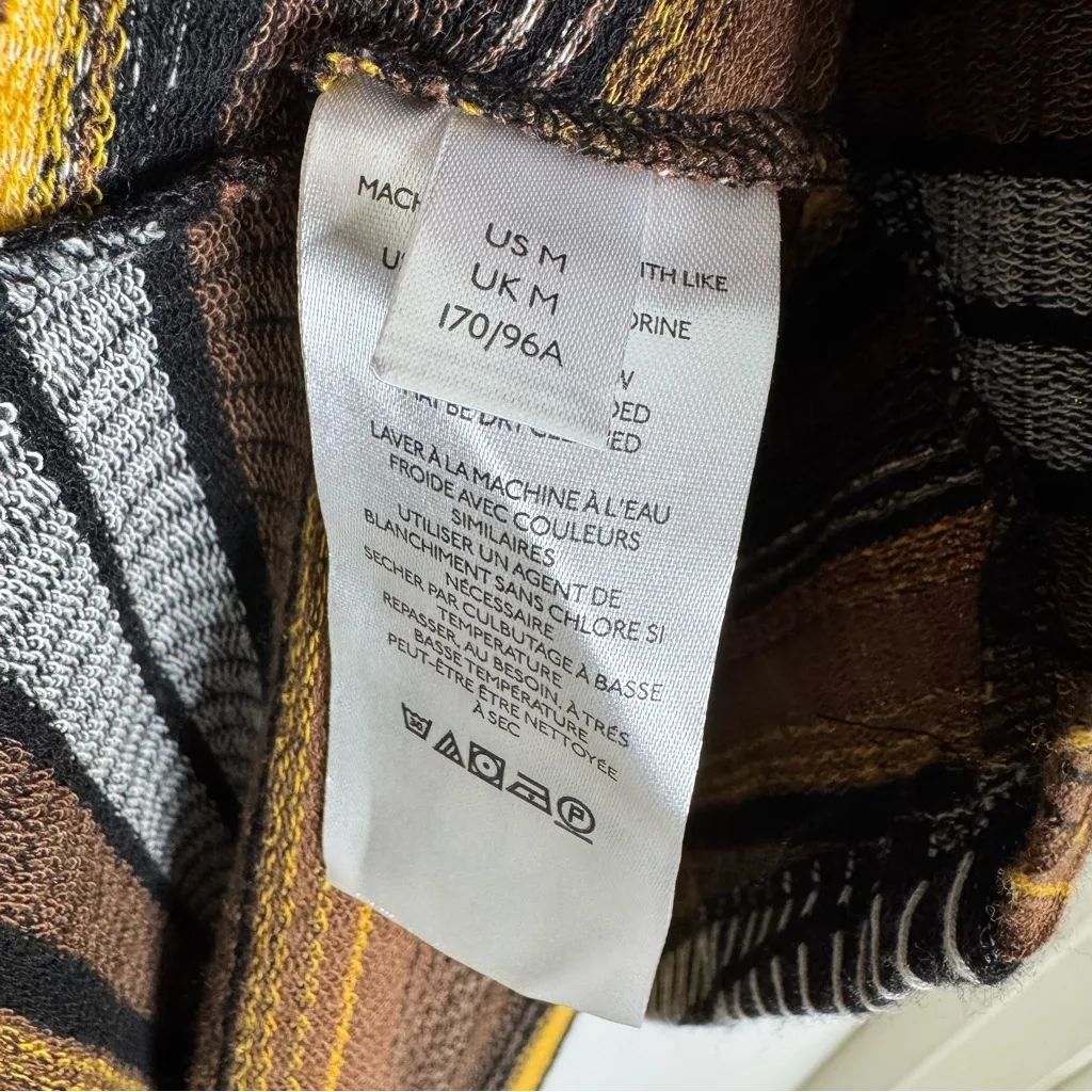 Anthropologie Maeve Black Knit Motif Wrap Midi Dress Brown Black Size M - Image 13