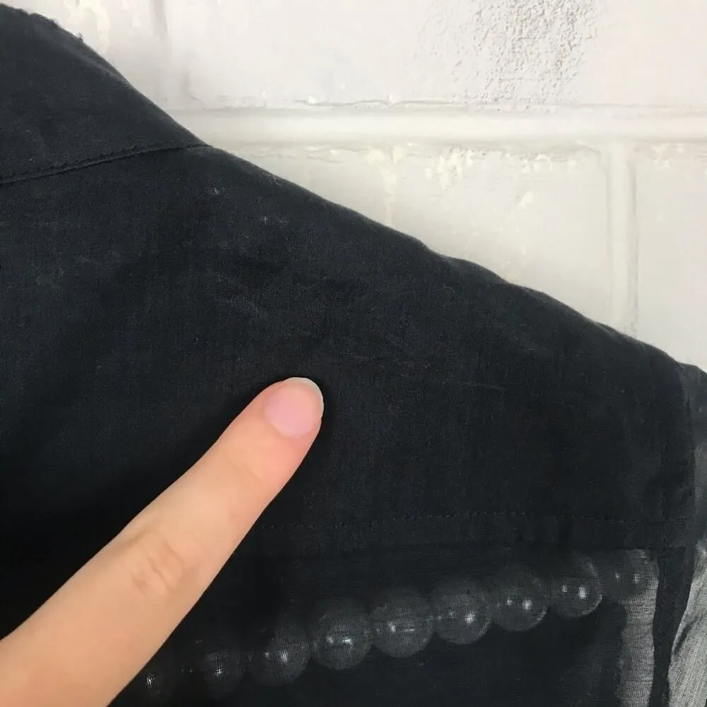 Isaac Mizrahi For Target Y2K Sheer Black Button Down Tank Top Size XS - Image 7