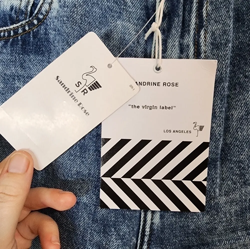 NWT Sandrine Rose Free‎ People Acid Wash Denim Straight Leg 28 High Rise Jeans - Image 5