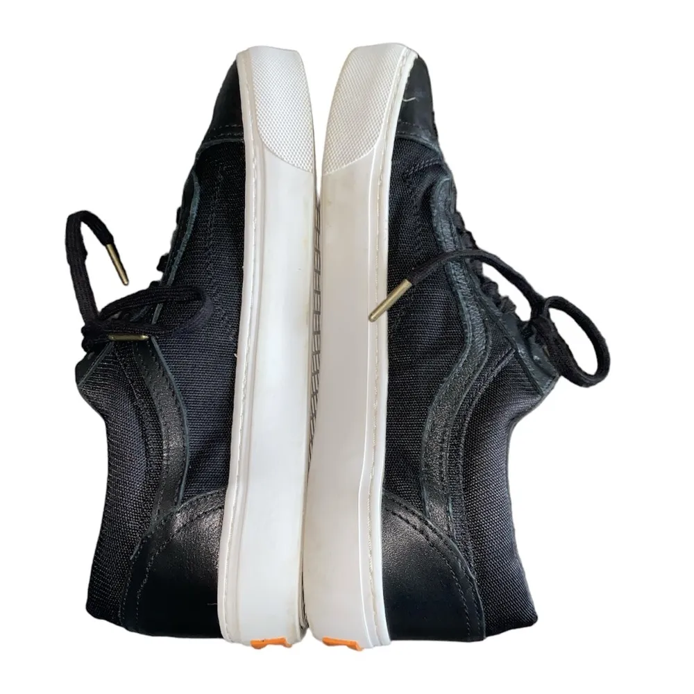 black leather and canvas shoes - Image 5