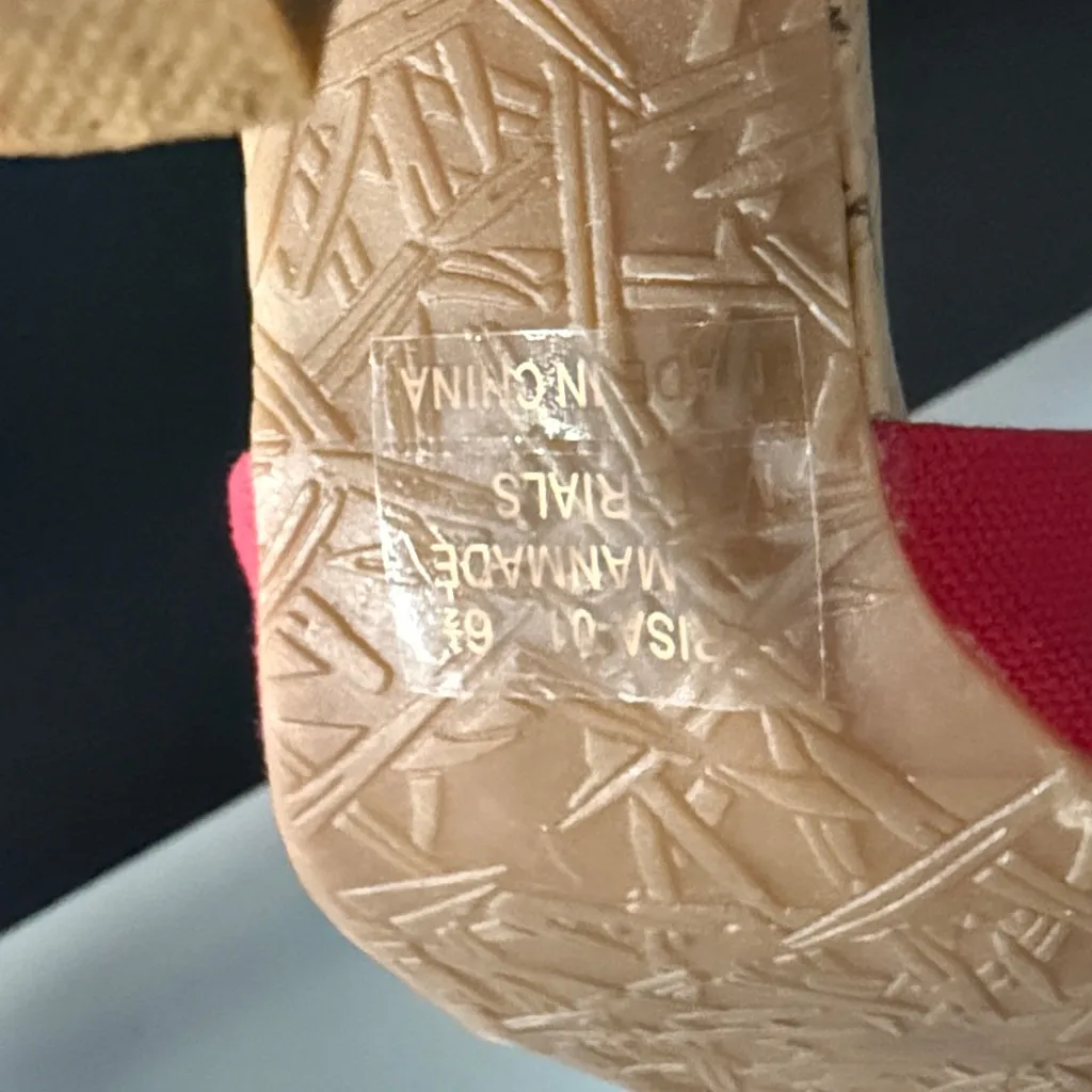 Dollhouse  Red Cork Heels with Bow Sz 6.5 - Image 9