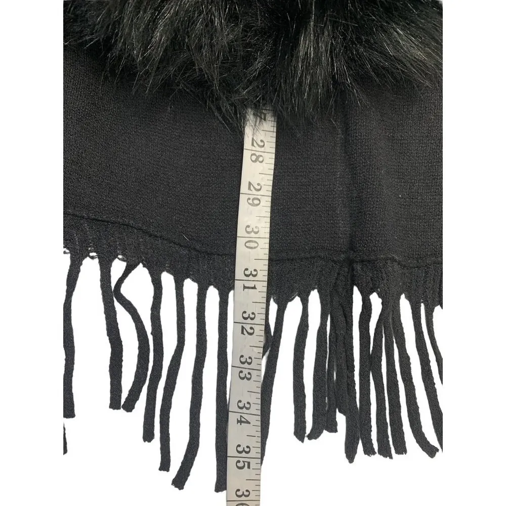 Dressbarn Women's Black Fuzzy Vest - Image 4