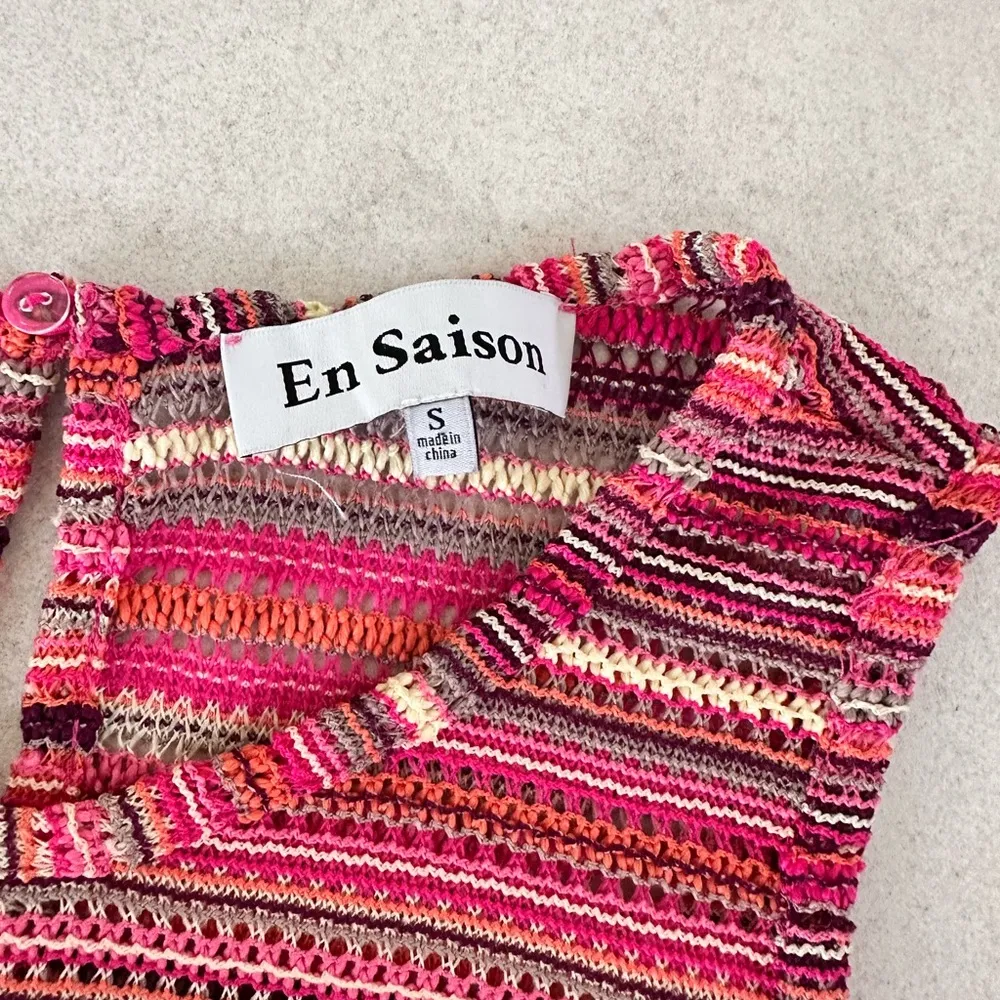 EN SAISON KNIT COVERUP MAXI DRESS WITH MISSONI VIBES SIZE SMALL Pink - Image 2