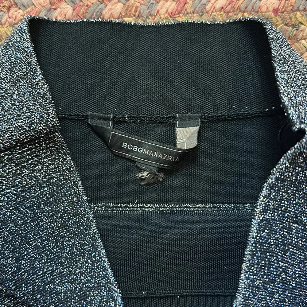 BLACK SILVER GLITTER BANDAGE SKIRT - Image 2