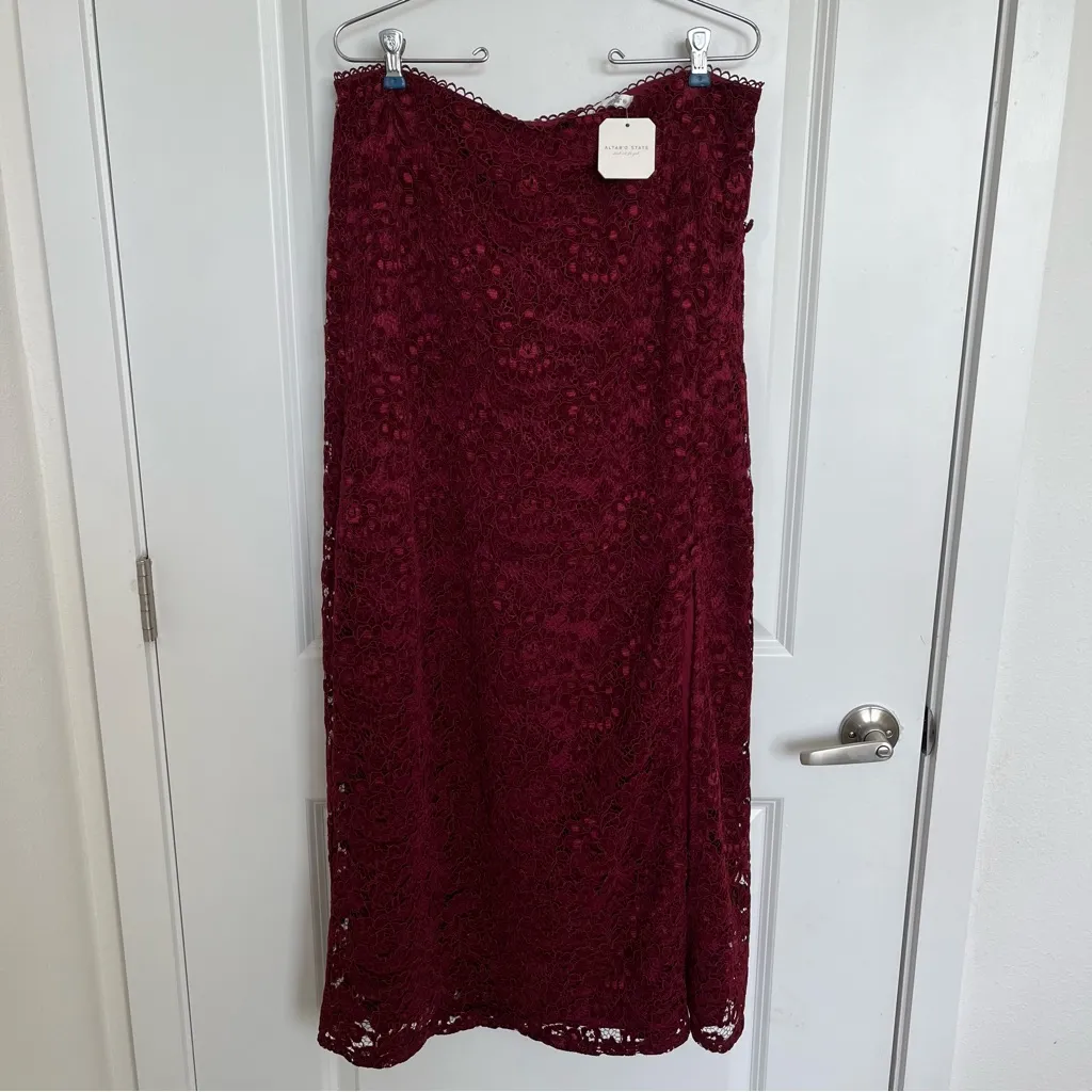 NEW Altar’d State Burgundy Maxi Skirt Size XXL NWT - Image 6