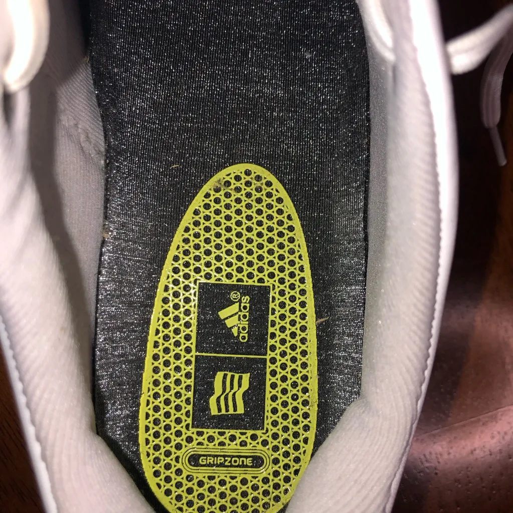 Adidas power and grid‎ white/light green stripes.  Golf shoes 6.5 - Image 6