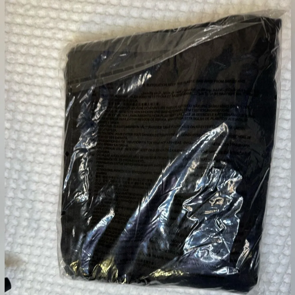 Wrap Dress Womens XL Black V Neck Cap Sleeve Beach Pleated Hem Party Midi - Image 2