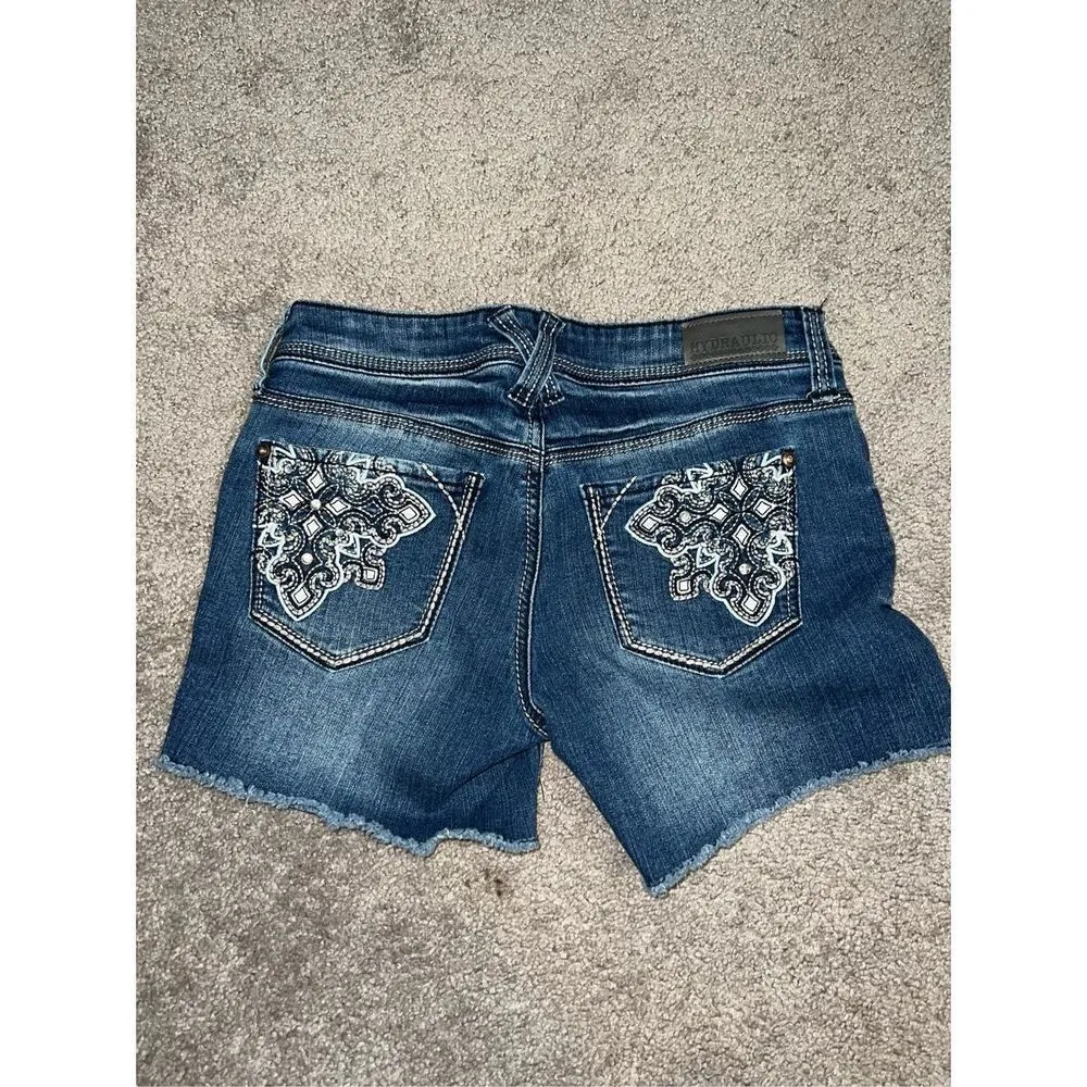 Hydraulic Low Rise Y2K Jean Shorts Rhinestones Back 5/6 - Image 5