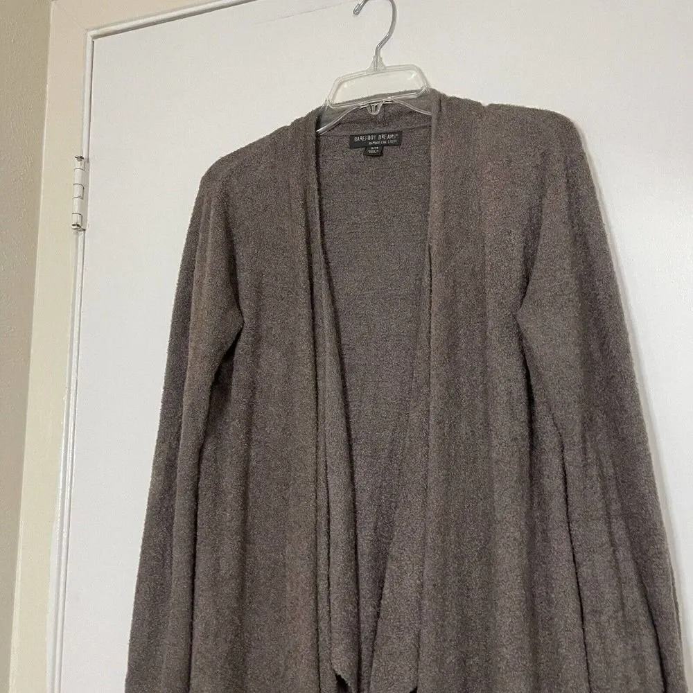 Barefoot dreams sand beige drape front cardigan sweater size Small medium - Image 3
