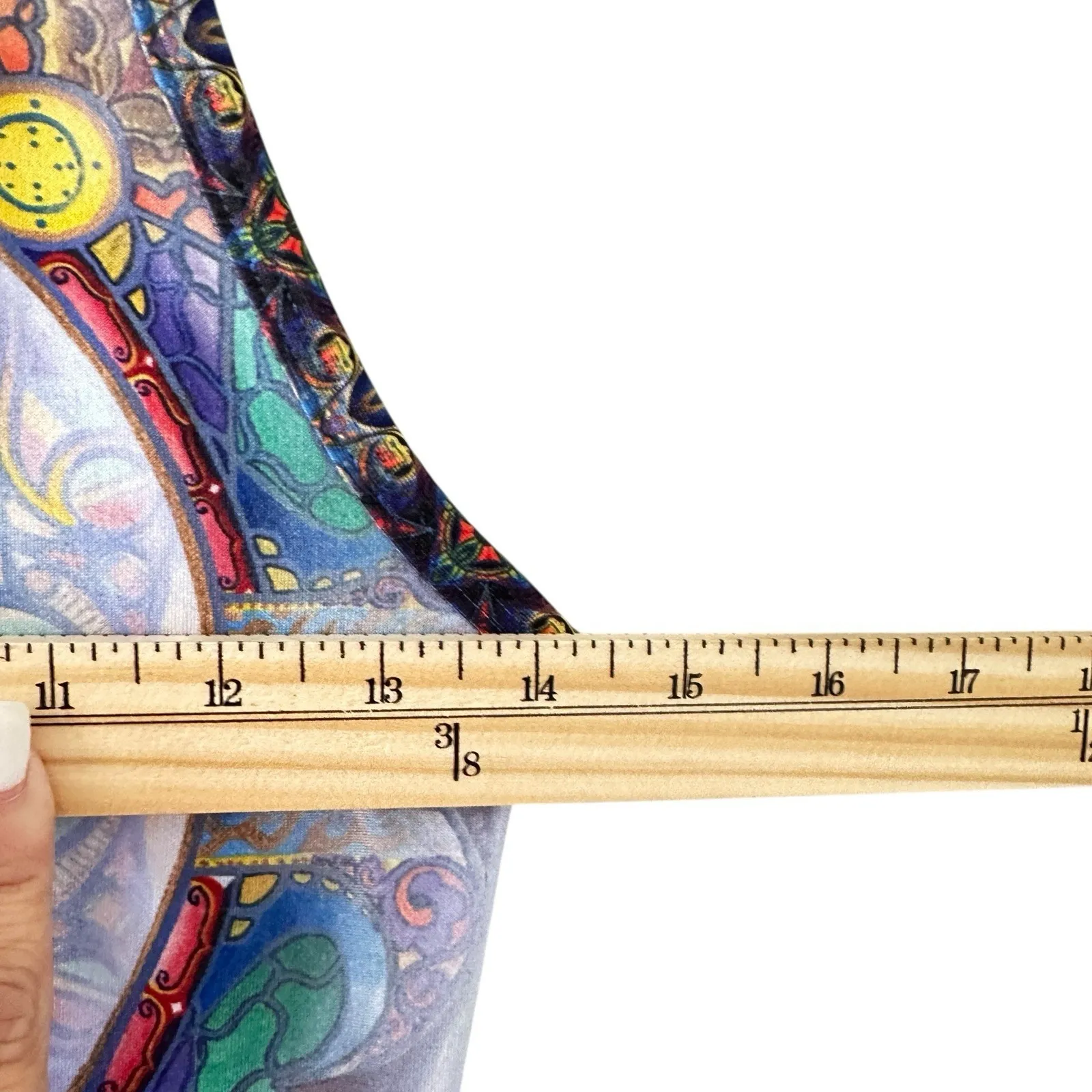 Michael Divine Vision Lab Women's Size S Tank‎ Top Psychedelic Art Racerback USA Blue - Image 8