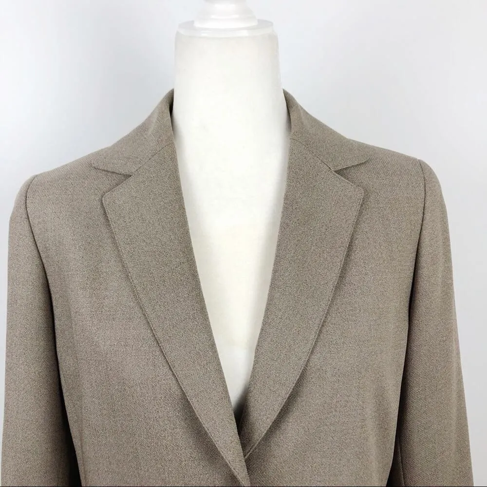 Lafayette 148 Beige Wool Silk Blazer Jacket 8P - Image 3