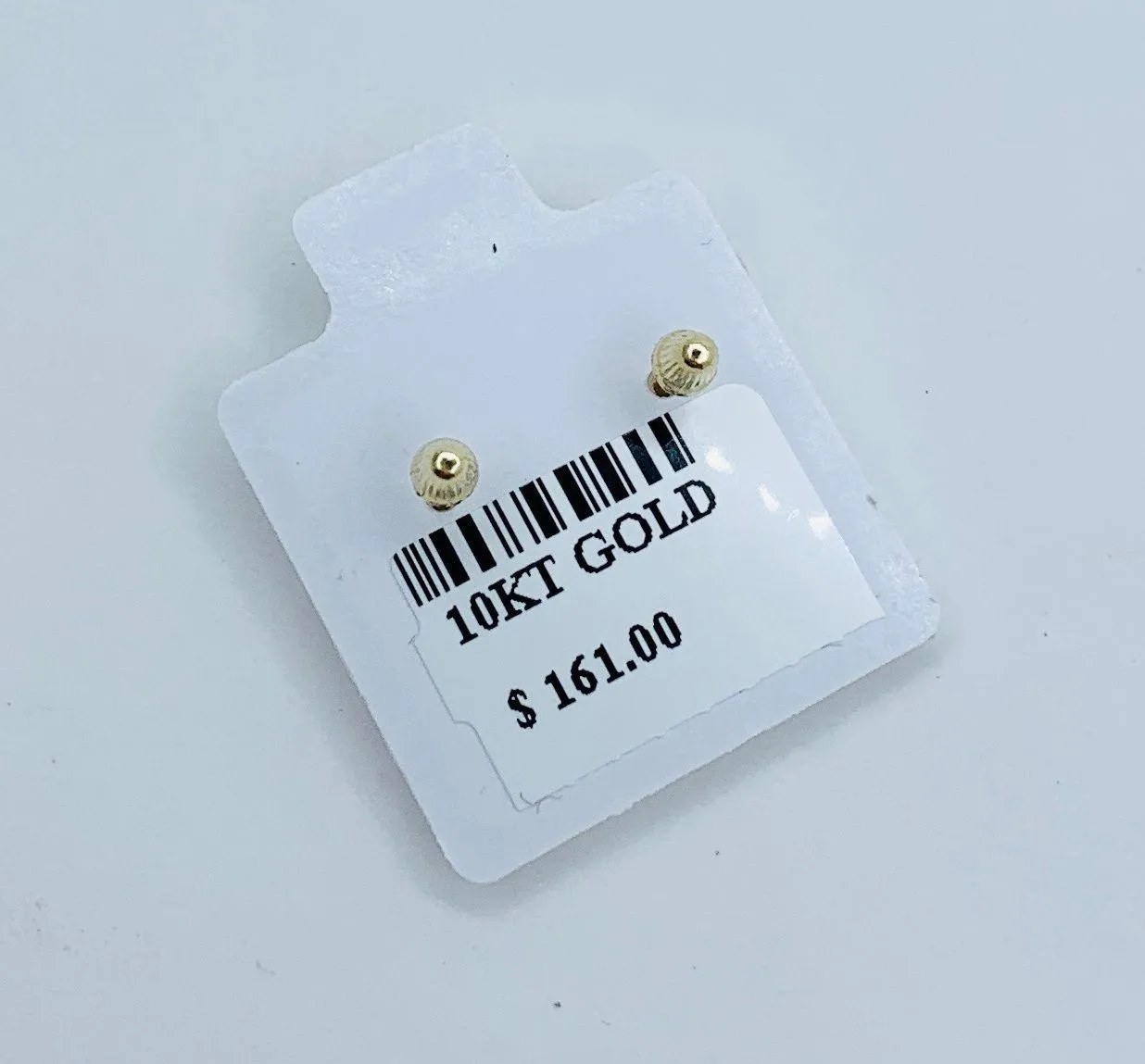 Real 10k Gold Studs Earrings palm hamsa Blue - Image 3