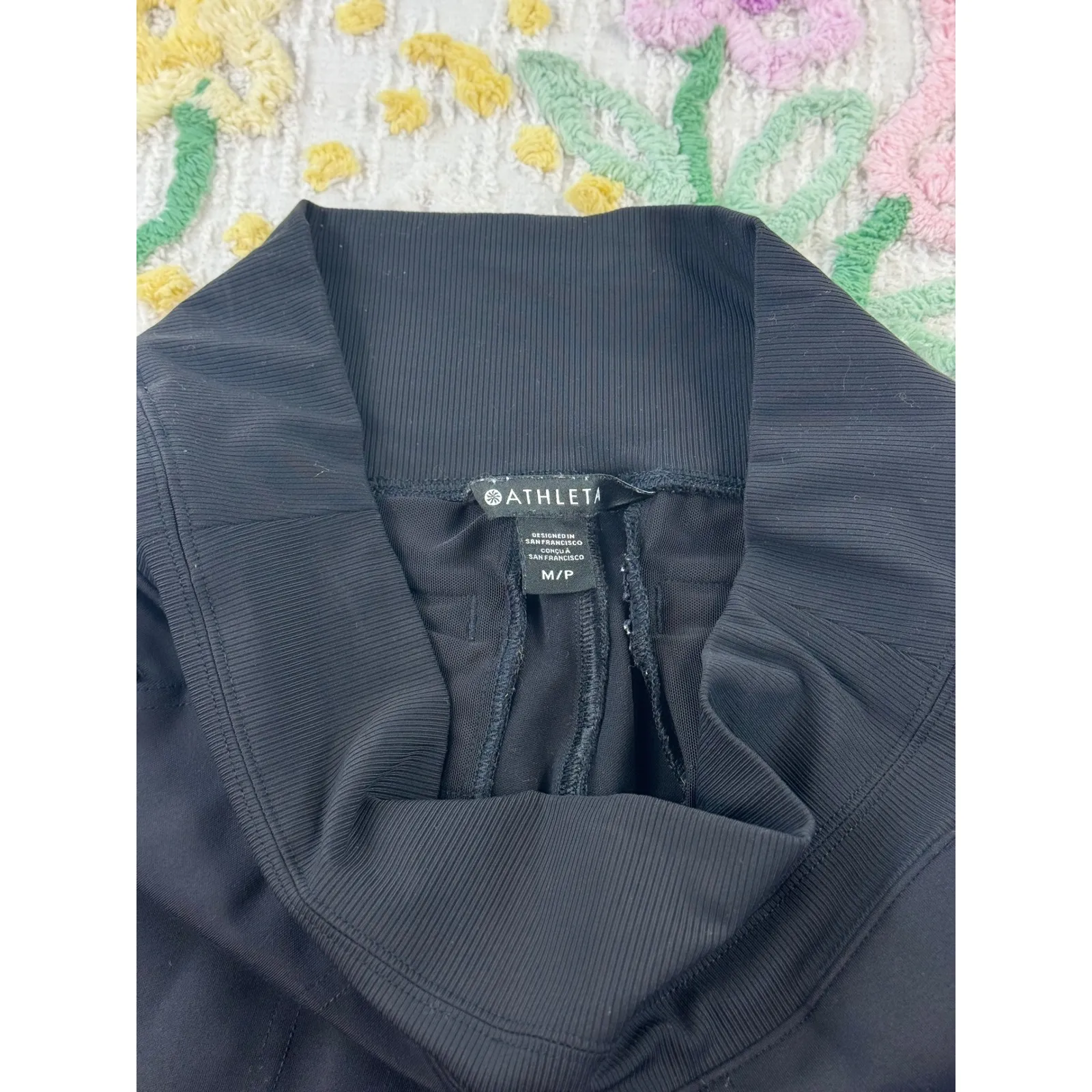 Athleta Black Joggers Pants Womens M P High Waisted Zipper Pockets - Image 6