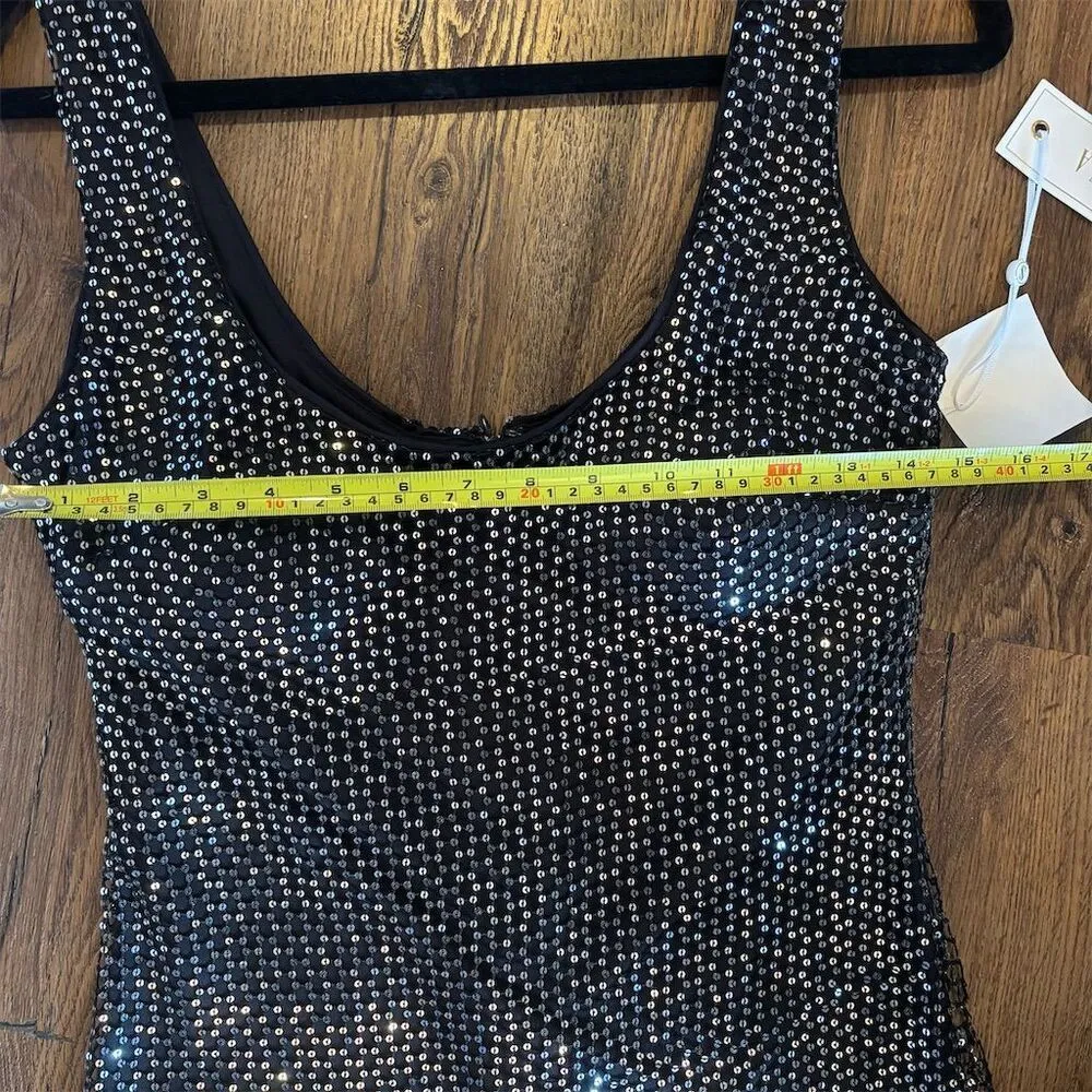 Women's Black Siena Sequin Mesh Maxi Dress Size 6 Party Cocktail Black - Image 12