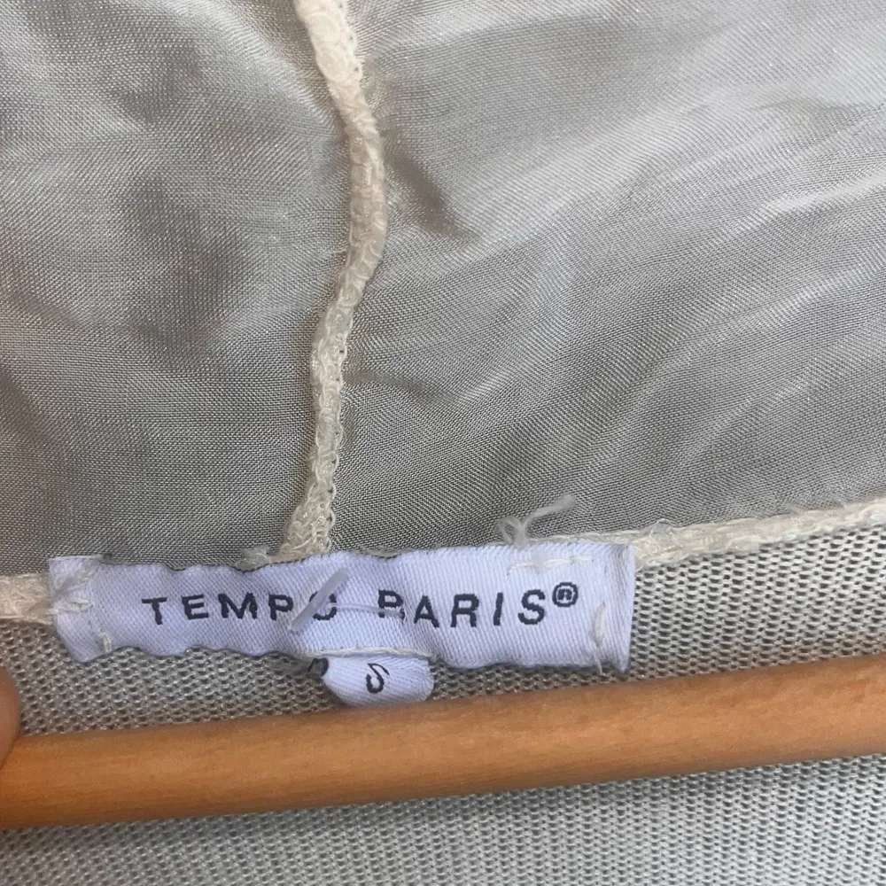 NWT Tempo Paris Beige 100% Silk Ruffle Cardigan Made in Italy S - Image 7