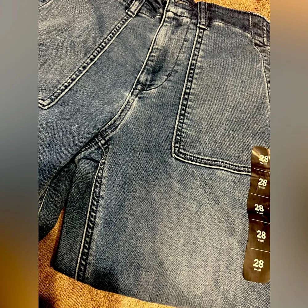 J Crew women’s paper bag denim utility joggers 28 NEW - Image 3