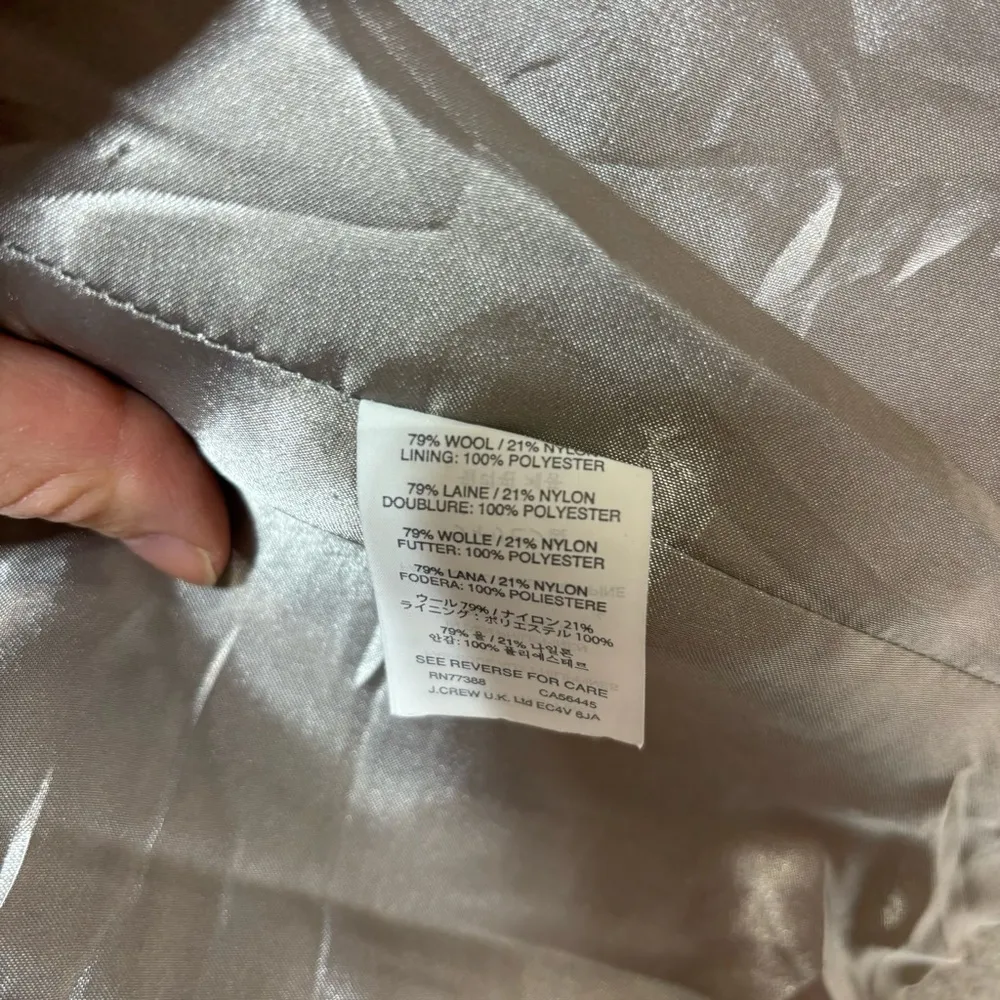 J.Crew  Gray Stadium Cloth Wool Cocoon Zippered Coat 00 - Image 4