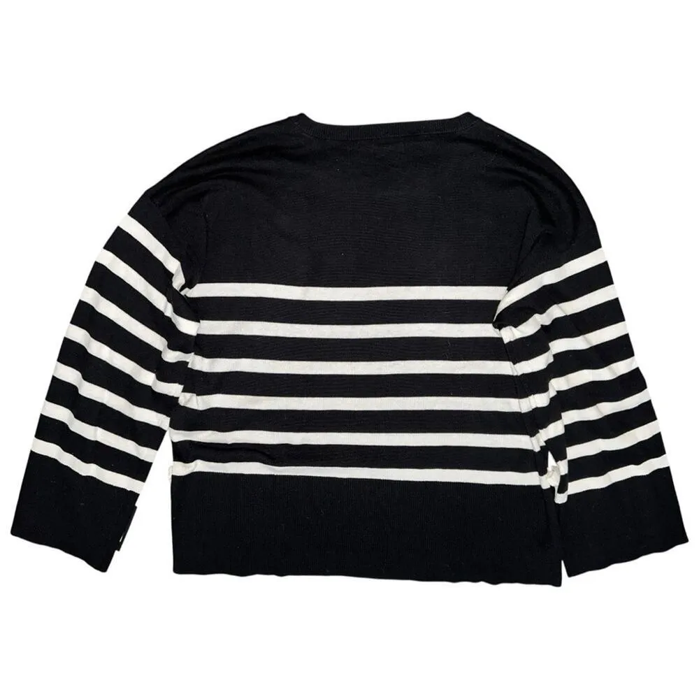 Kate Spade NWT Size XL Black White Mariner Striped TWO PIECE Pajamas Lounge Set - Image 7