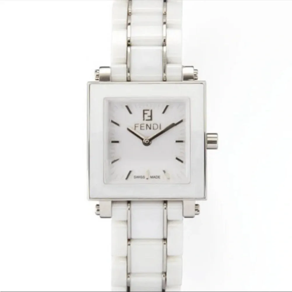 Fendi White Square Watch Stainless Steel - Image 2