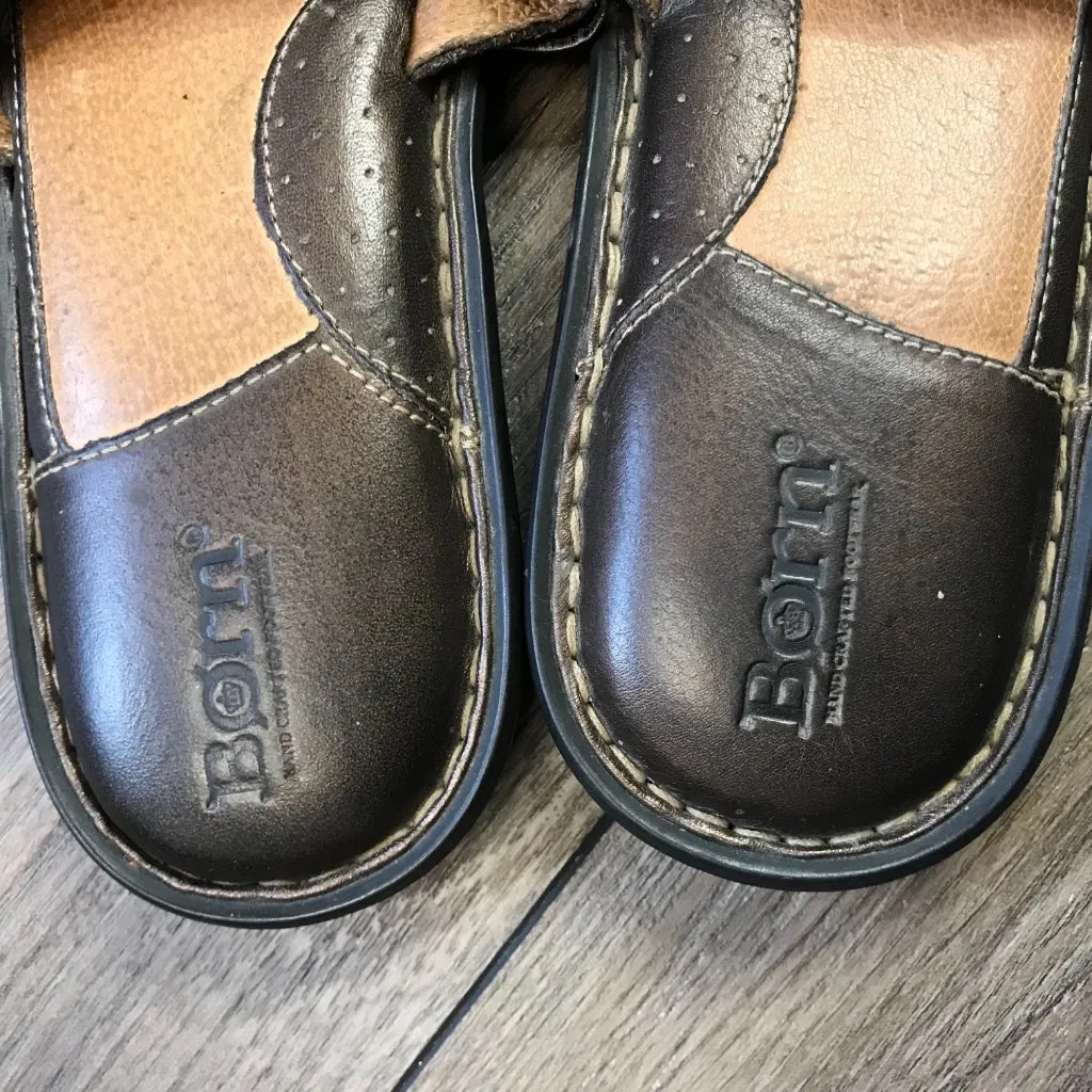 Born Bronze‎ Leather Bead Embellished Thong Flip Flop Sandals Metallic Women's 9 Brown - Image 6