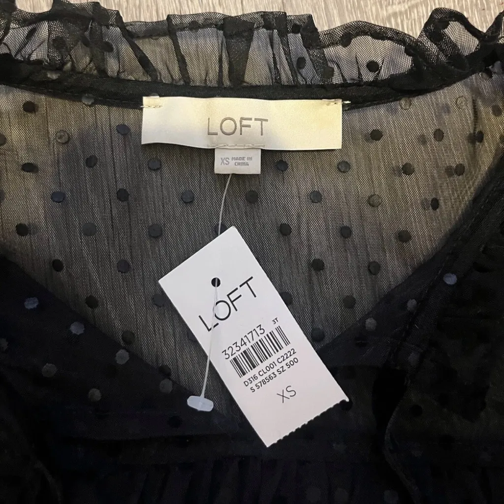 Loft Velvet Dot Mixed Media Sweater Dress Women’s Size XS NWT Holiday Christmas - Image 5