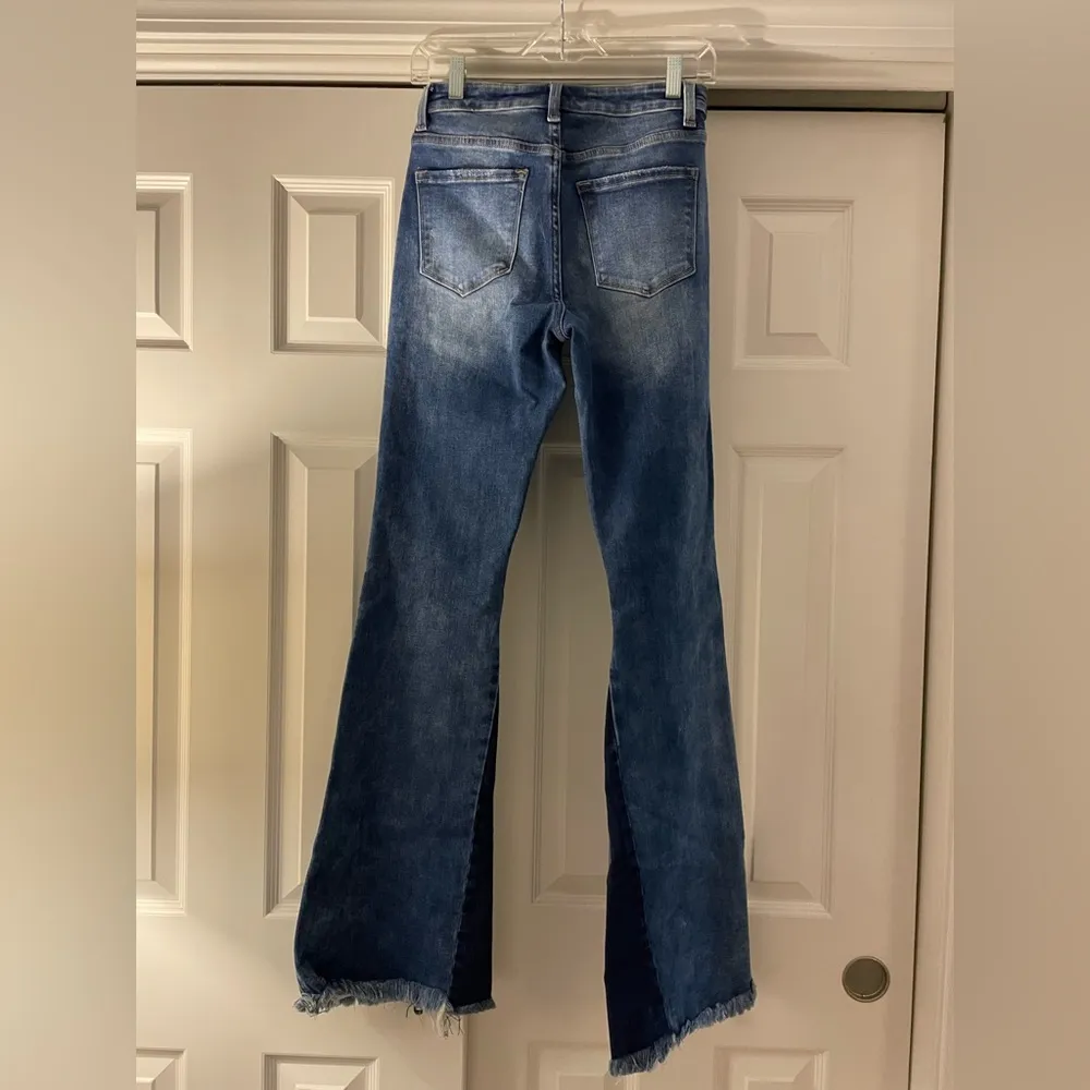 Altar’d State Two Tone High Waist Bell Bottom Jeans, Blue, Size 27, NWT - Image 2