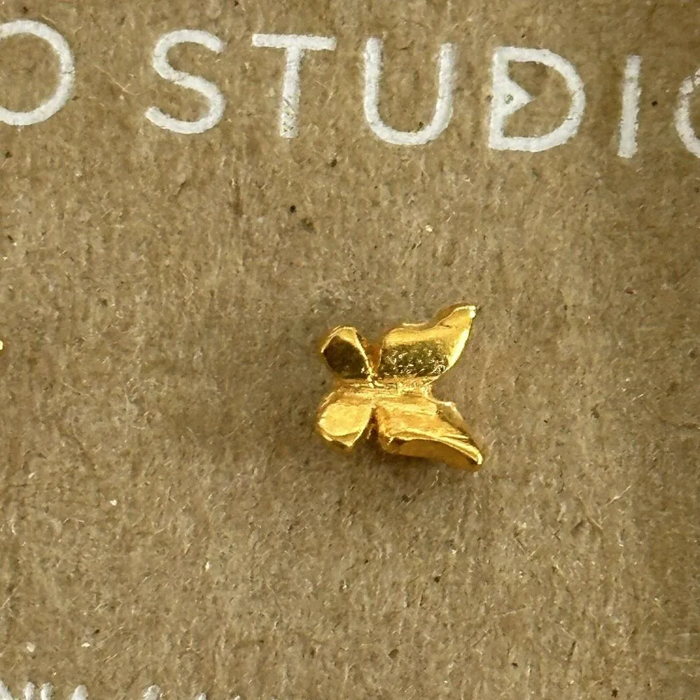 Butterfly Earrings Tiny Gold Studs Sonoma California Made In USA - Image 3