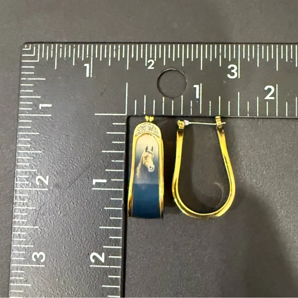 Rare DANBURY MINT Blue Enameled Horse Head Portrait Gold - Image 12