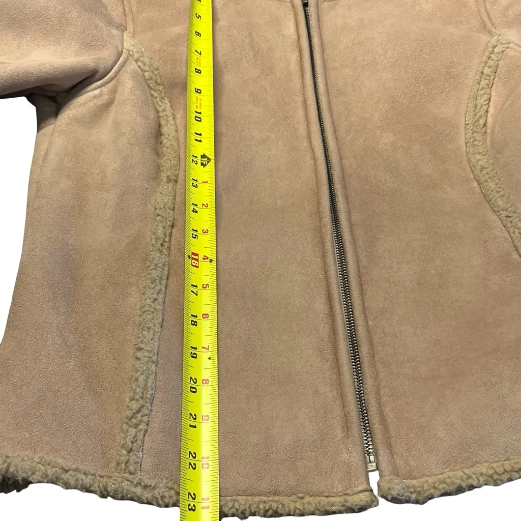 Charter Club Womens Faux Suede Embroidered Jacket Size S Sherpa Phoebe Buffay - Image 7