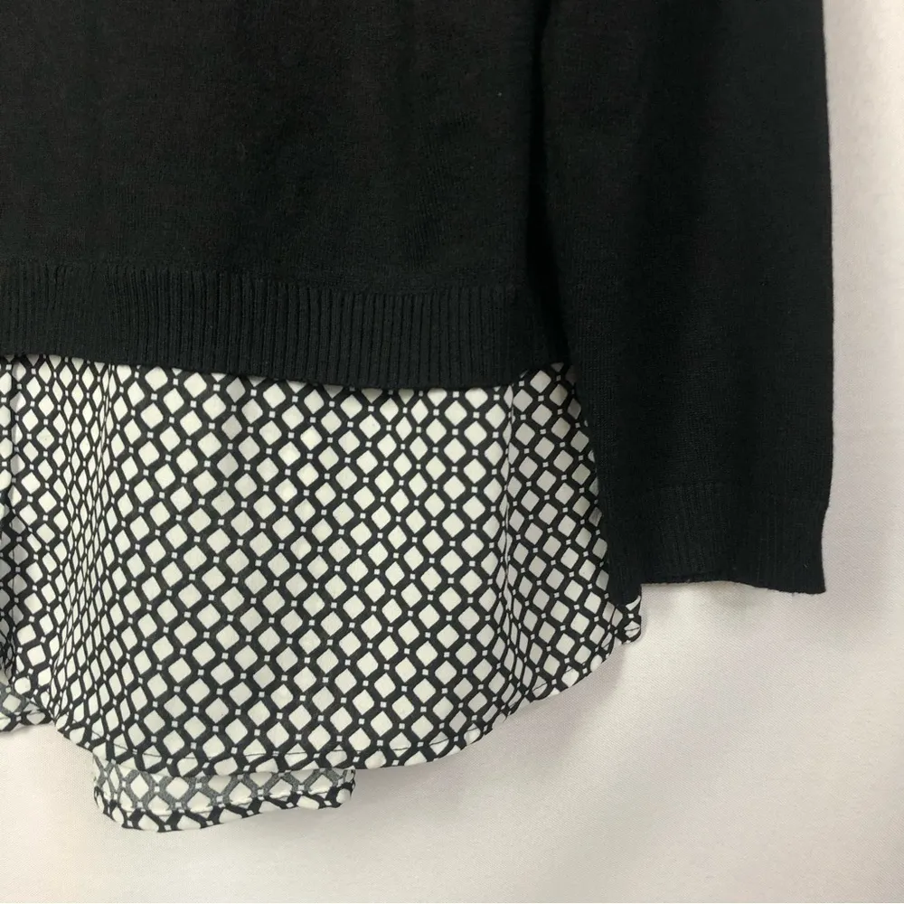 Adrianna Papell Black Pullover Layered Sweater L - Image 4