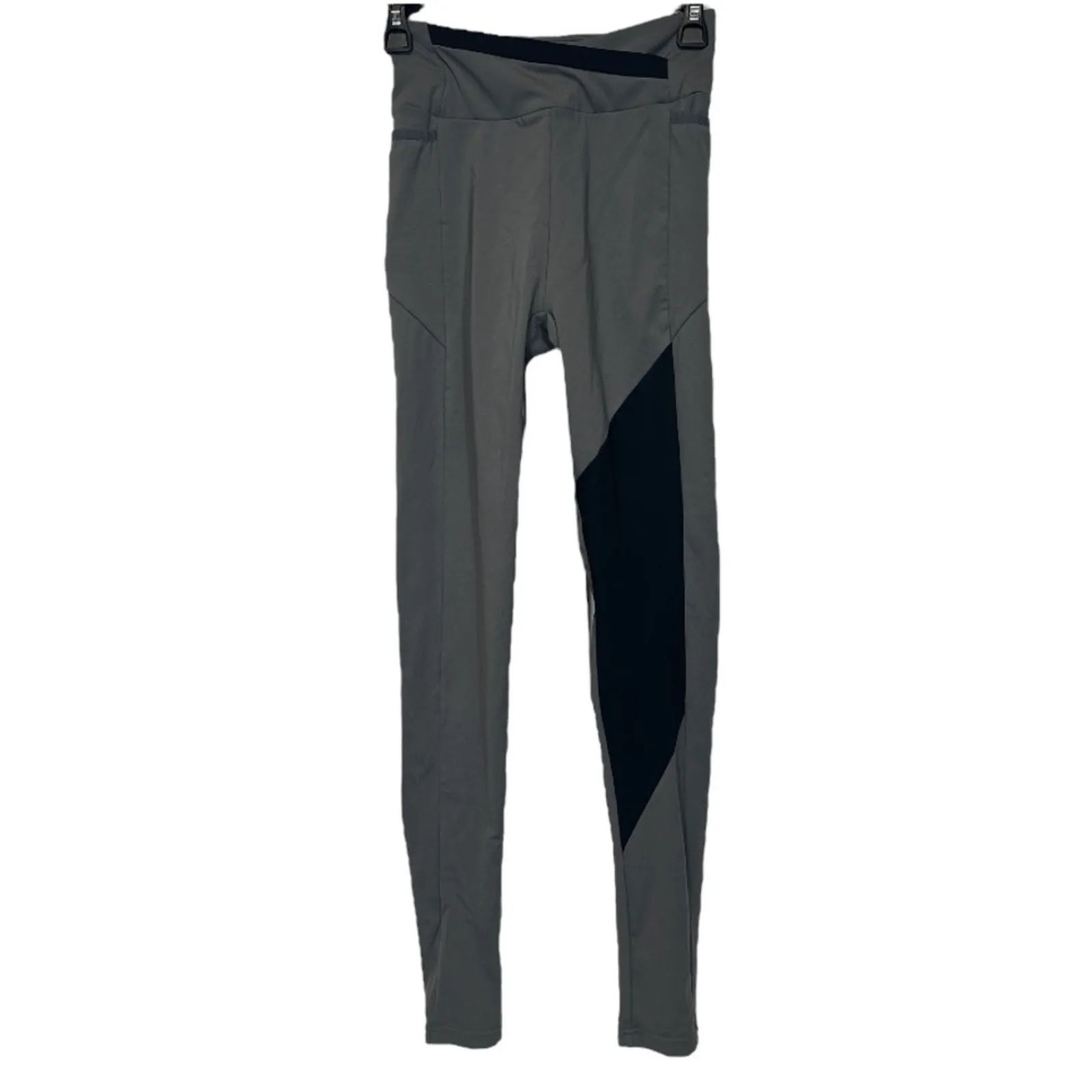 Gymshark Gray & Black Criss Cross Waist High‎ Rise Leggings Size S - Image 2