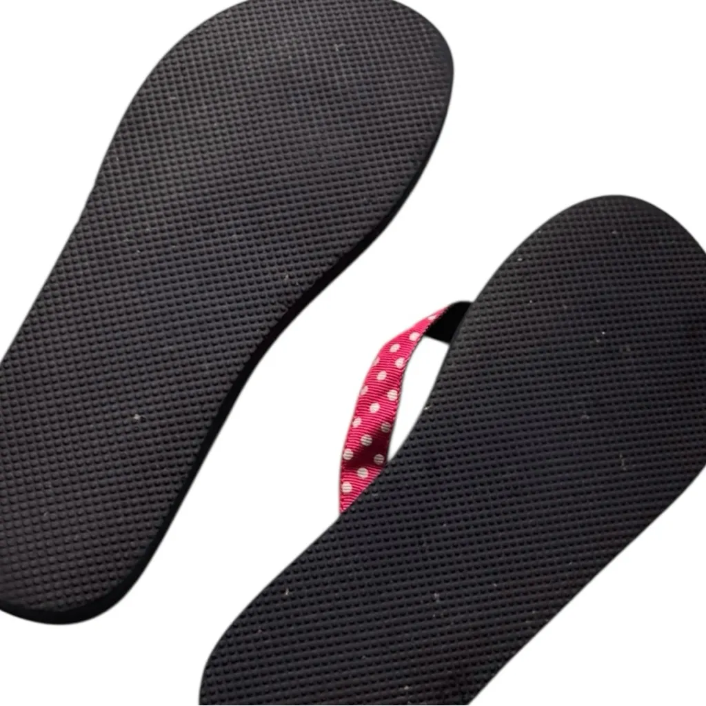 J.Crew Pink Polka Dot Flip Flops Sz 7 - Image 3